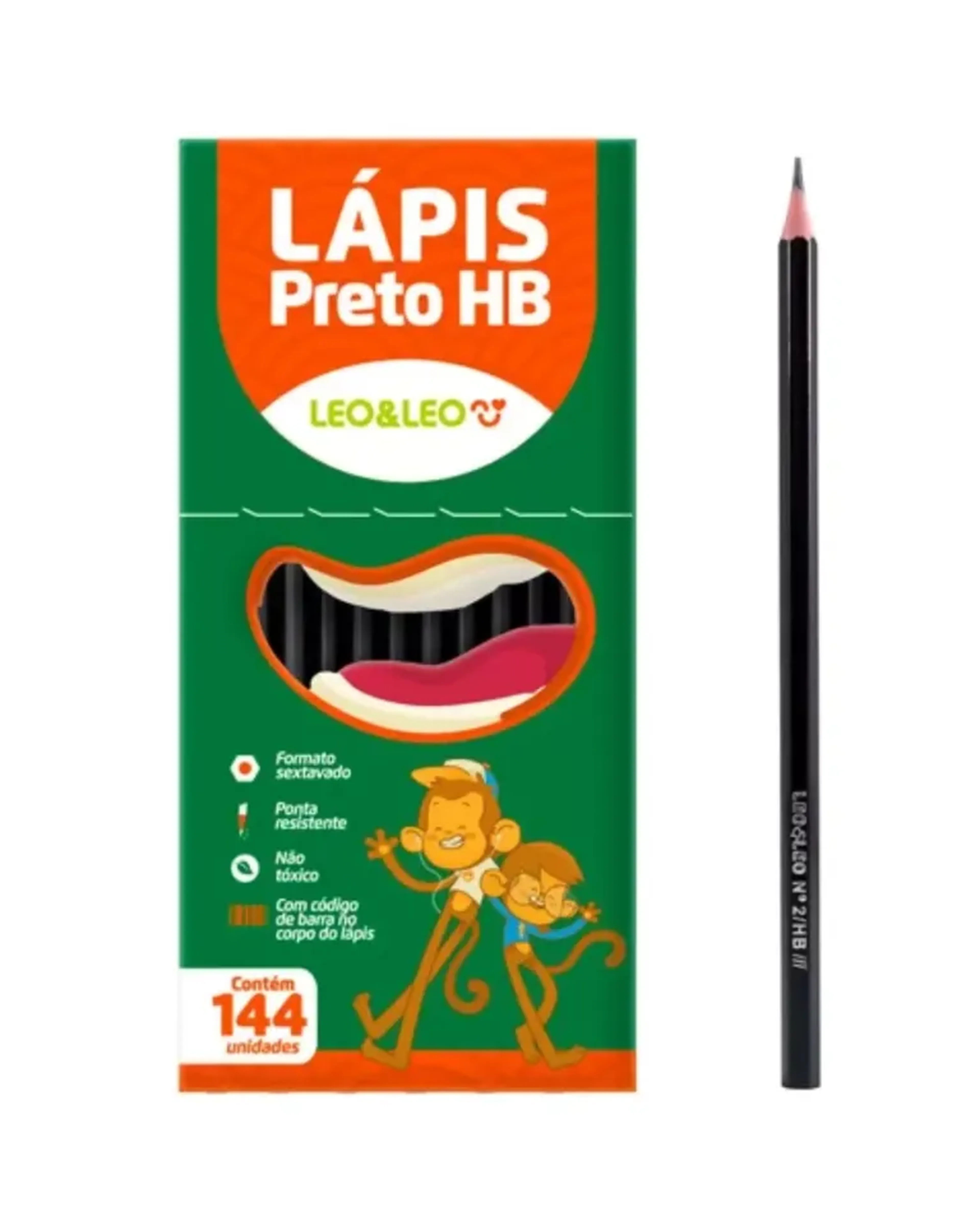 Lapis Grafite Hb Resina Preto Leo e Leo imagem