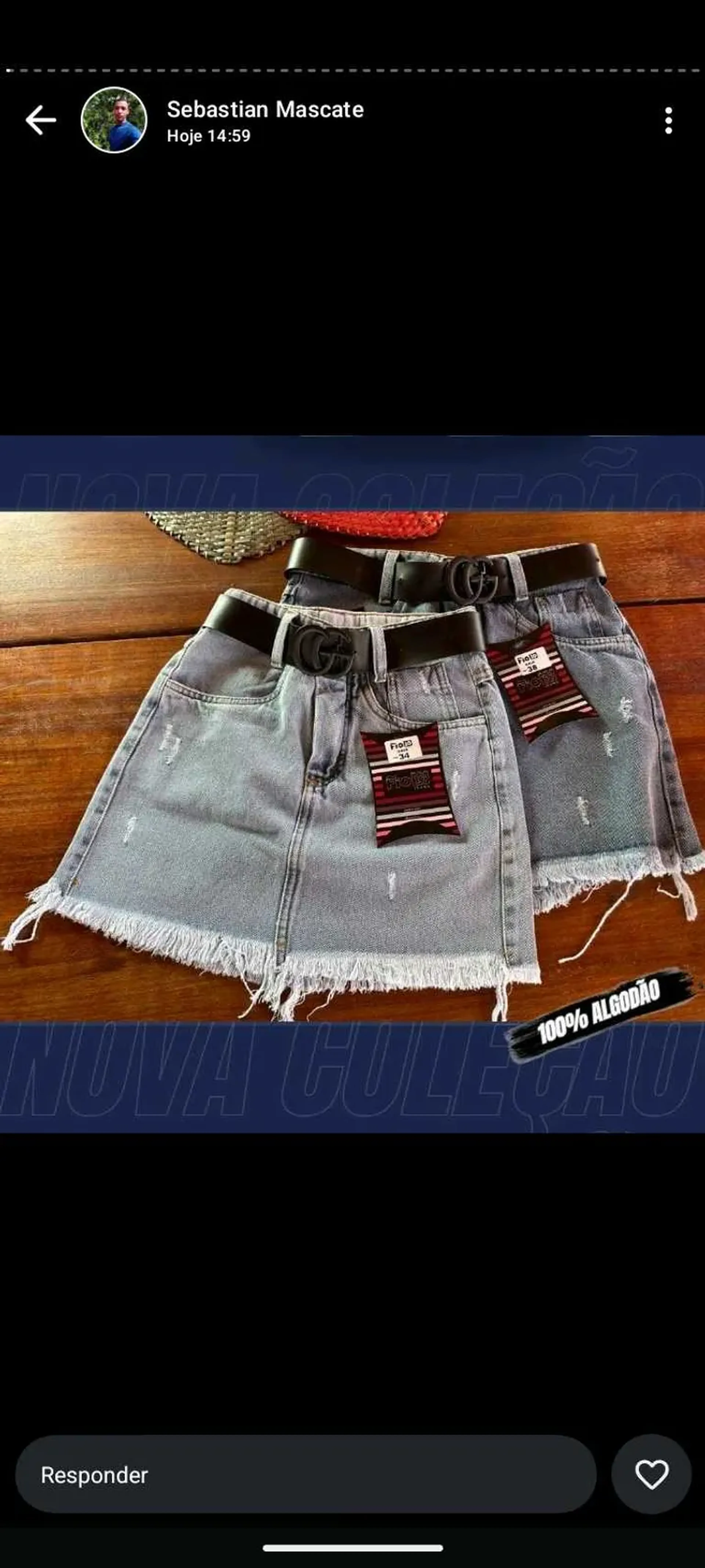 Saia Jeans com Cinto imagem