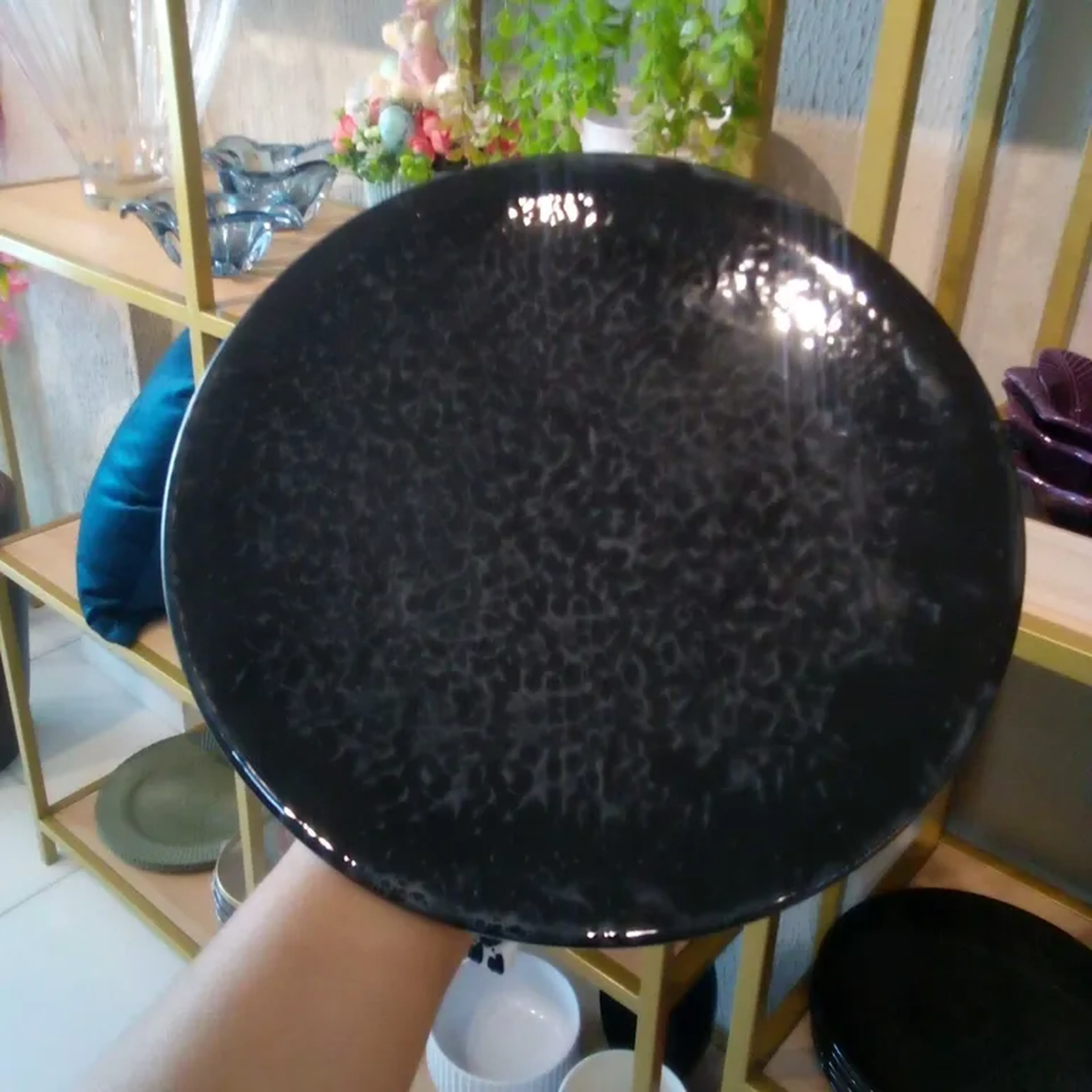 Prato Preto Jantar imagem