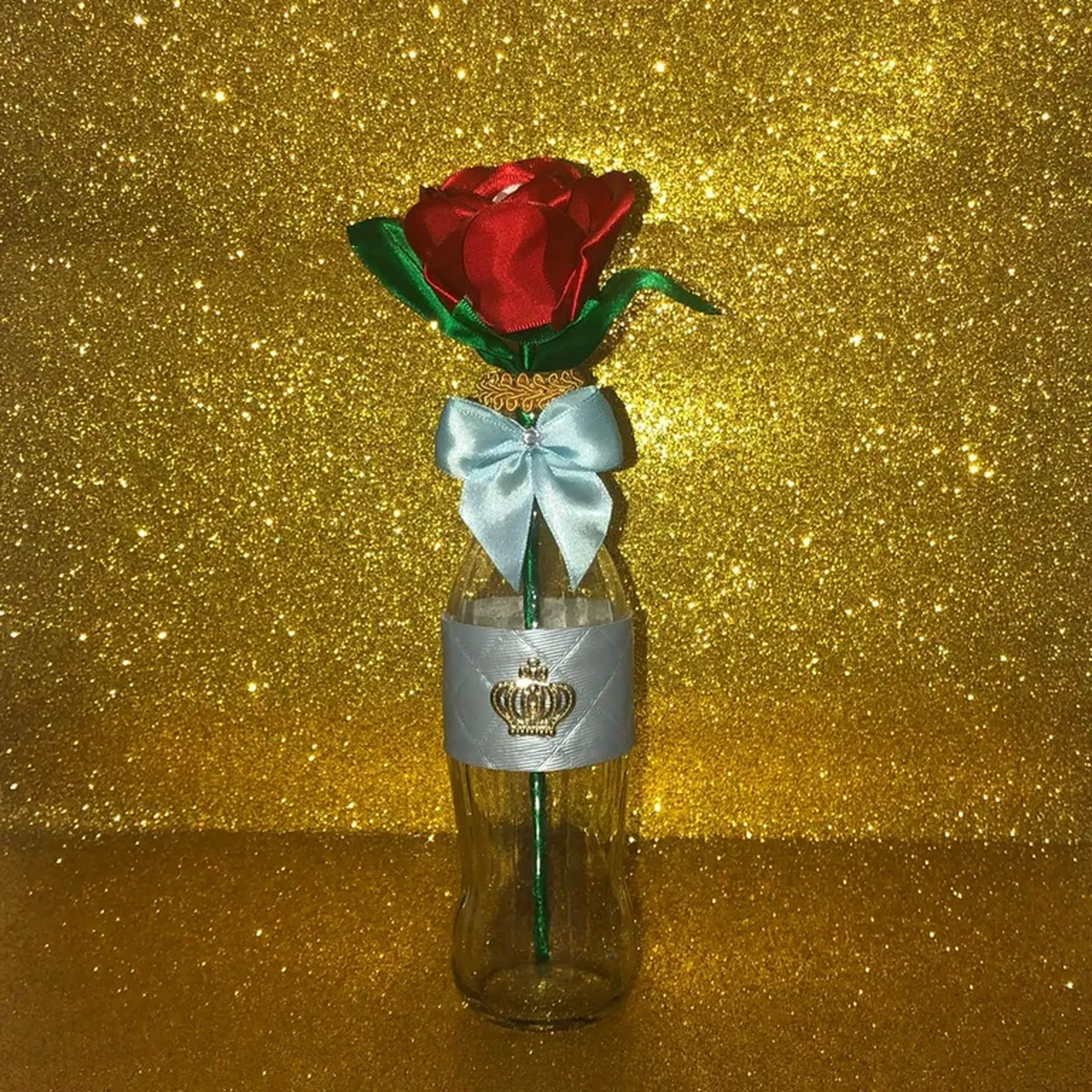Garrafa de Vidro com Rosa - Pequeno Príncipe imagem