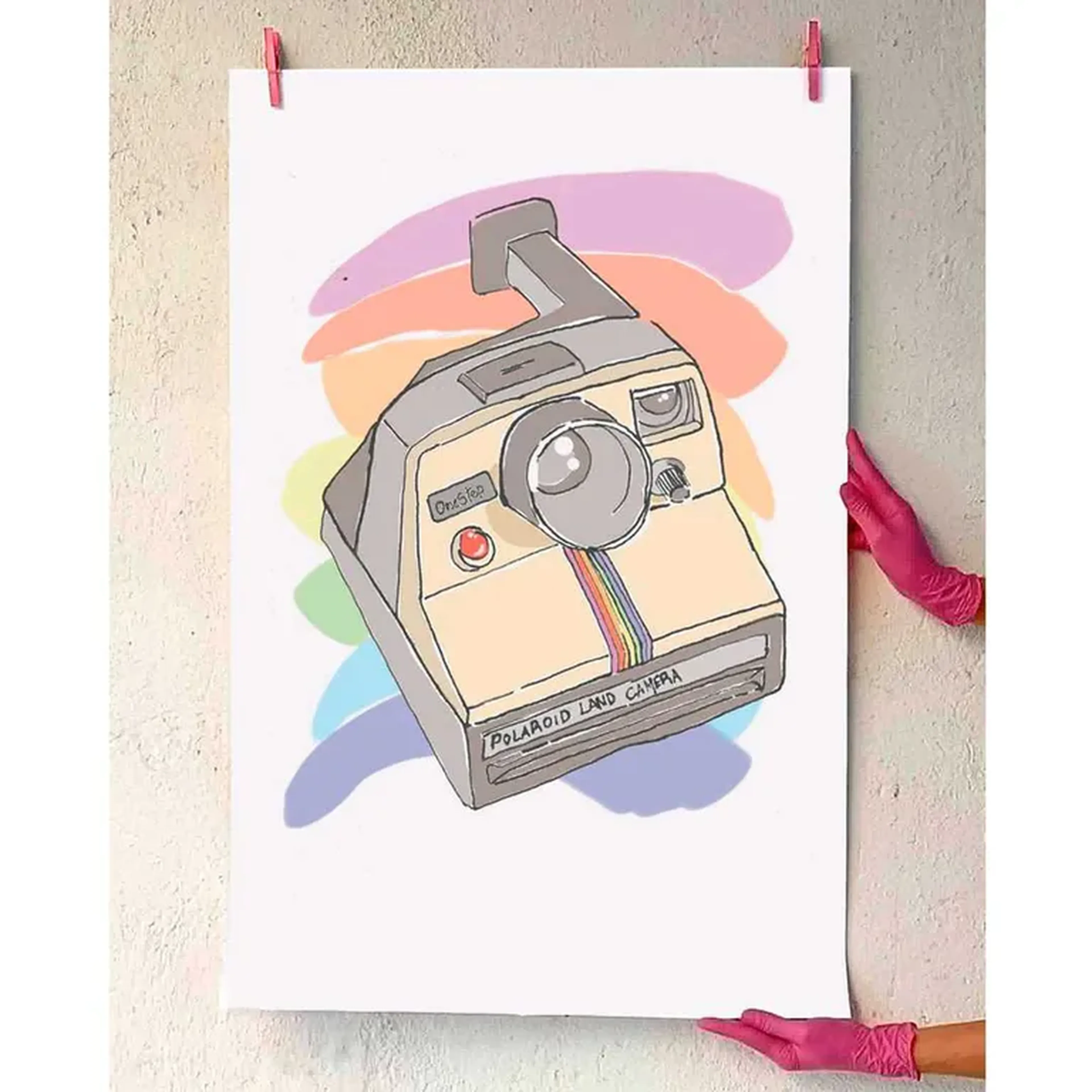 We love cameras - Polaroid SX70 - 60x90 cm gravura assinada imagem