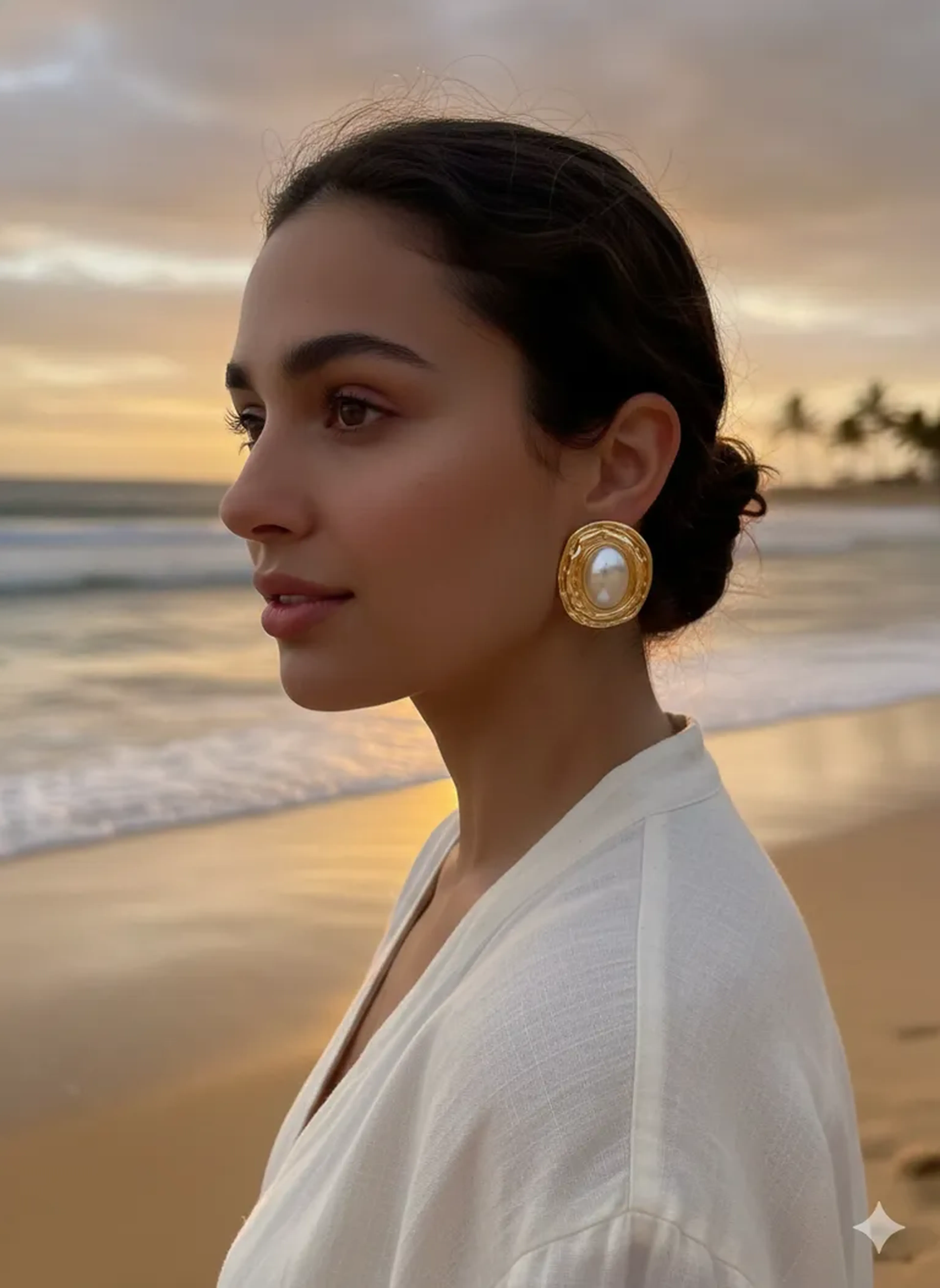 Brinco Max Pérola - Coleção Costa Dourada imagem