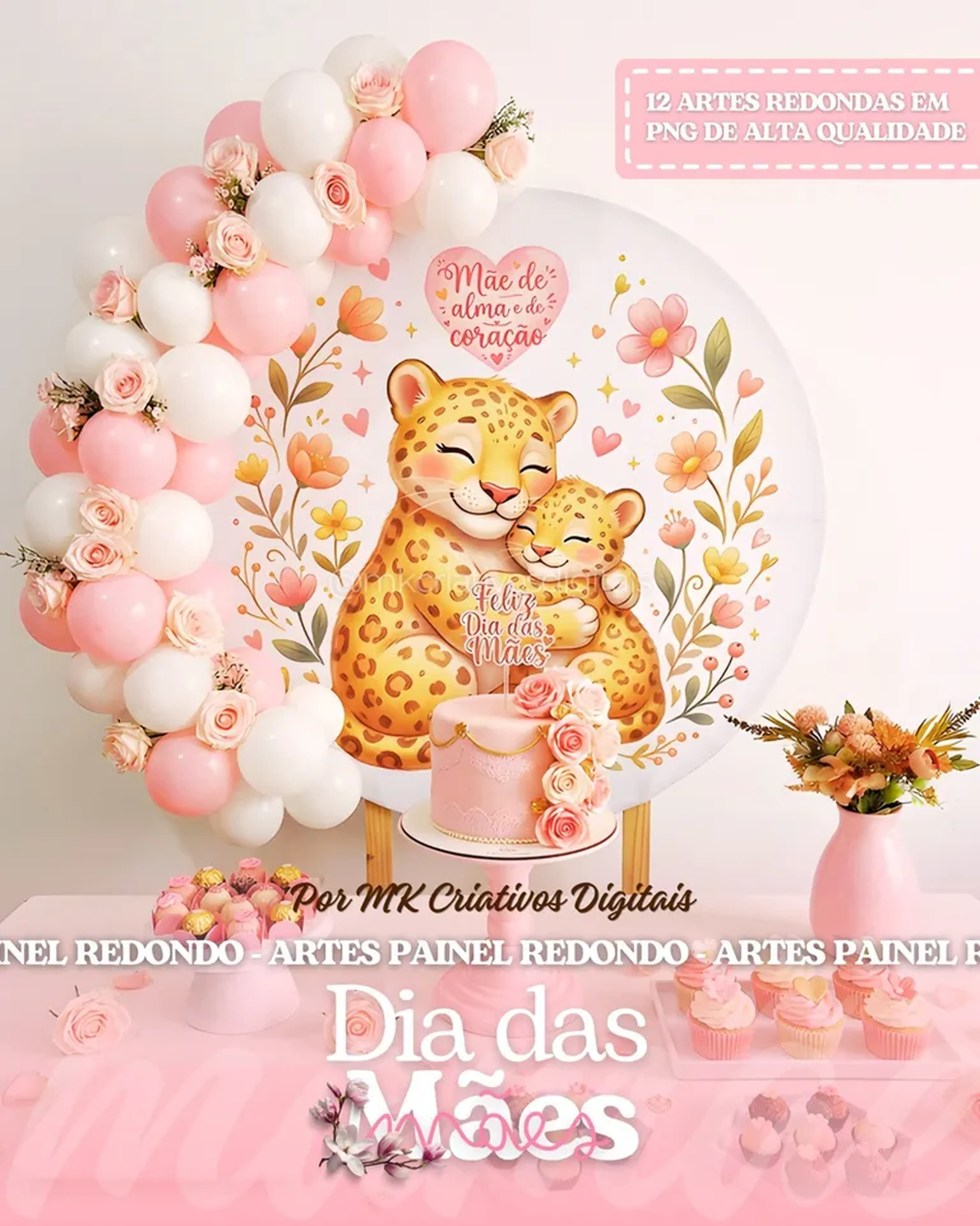 Arte Painel Dia das Mães - Redondas imagem