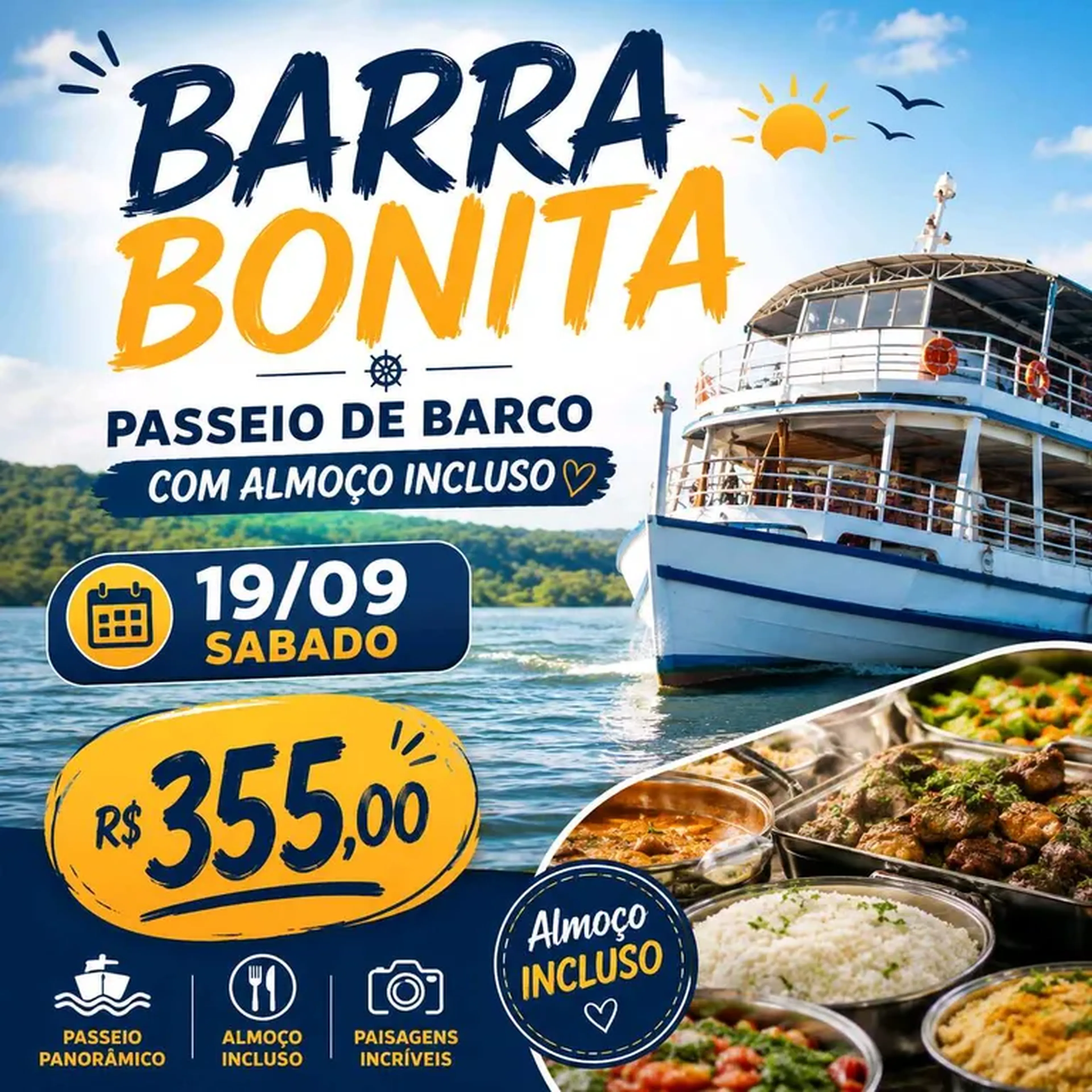 BARRA BONITA COM PASSEIO DE BARCO E ALMOÇO INCLUSO imagem