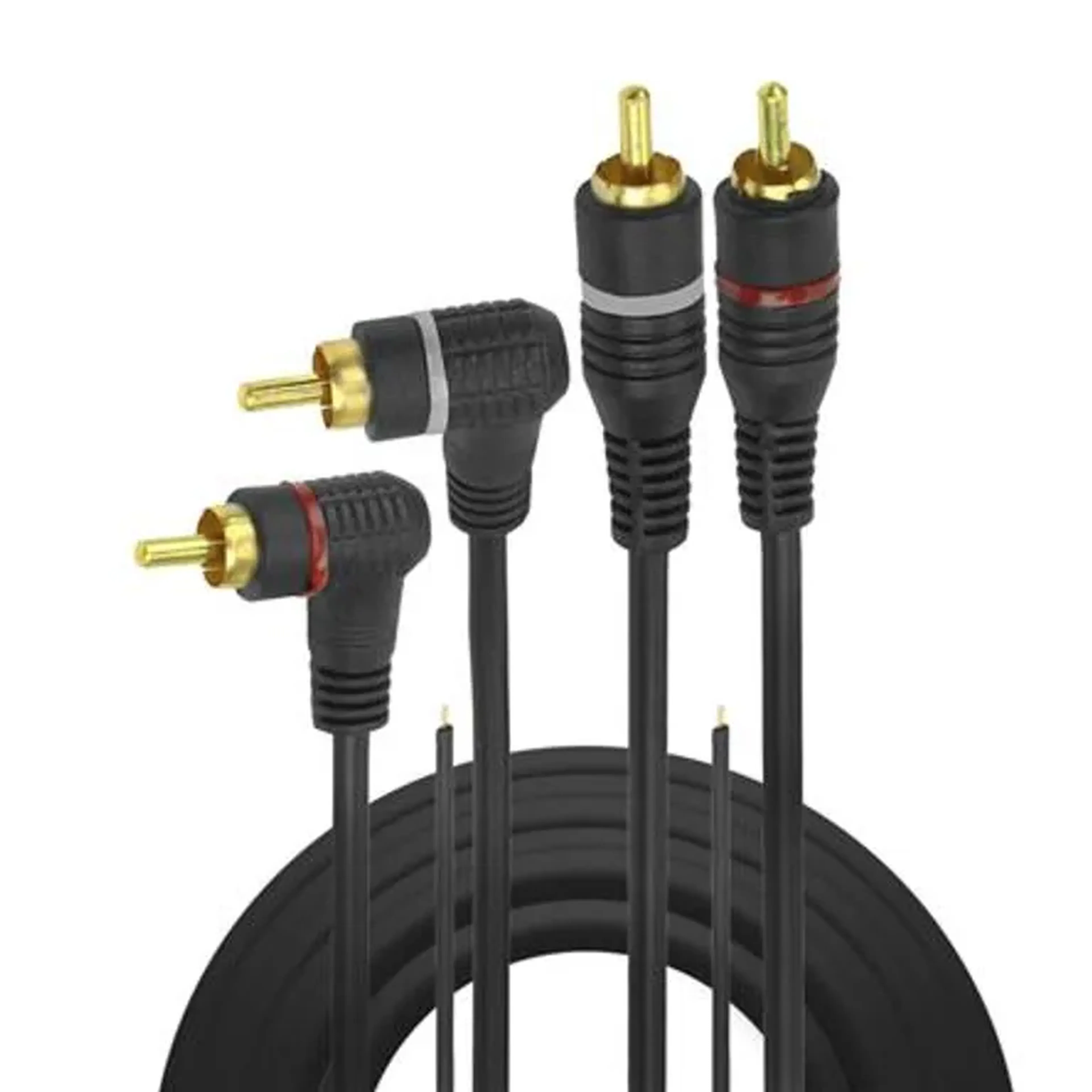 Cabo 2 rca x 2 rca 3 metros para veiculo imagem