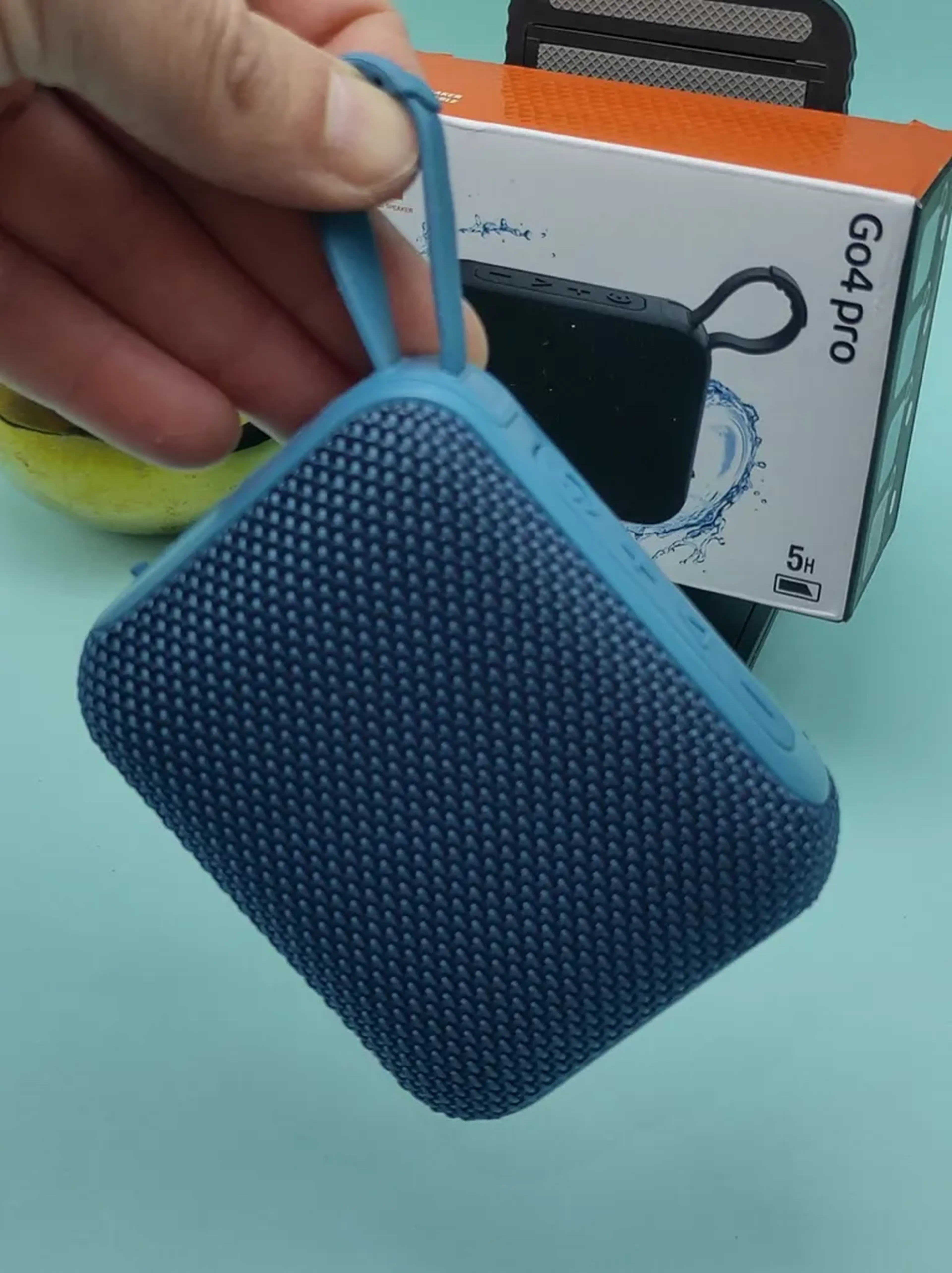 Caixa de som portátil bluetooth GO4 PRO USB azul imagem