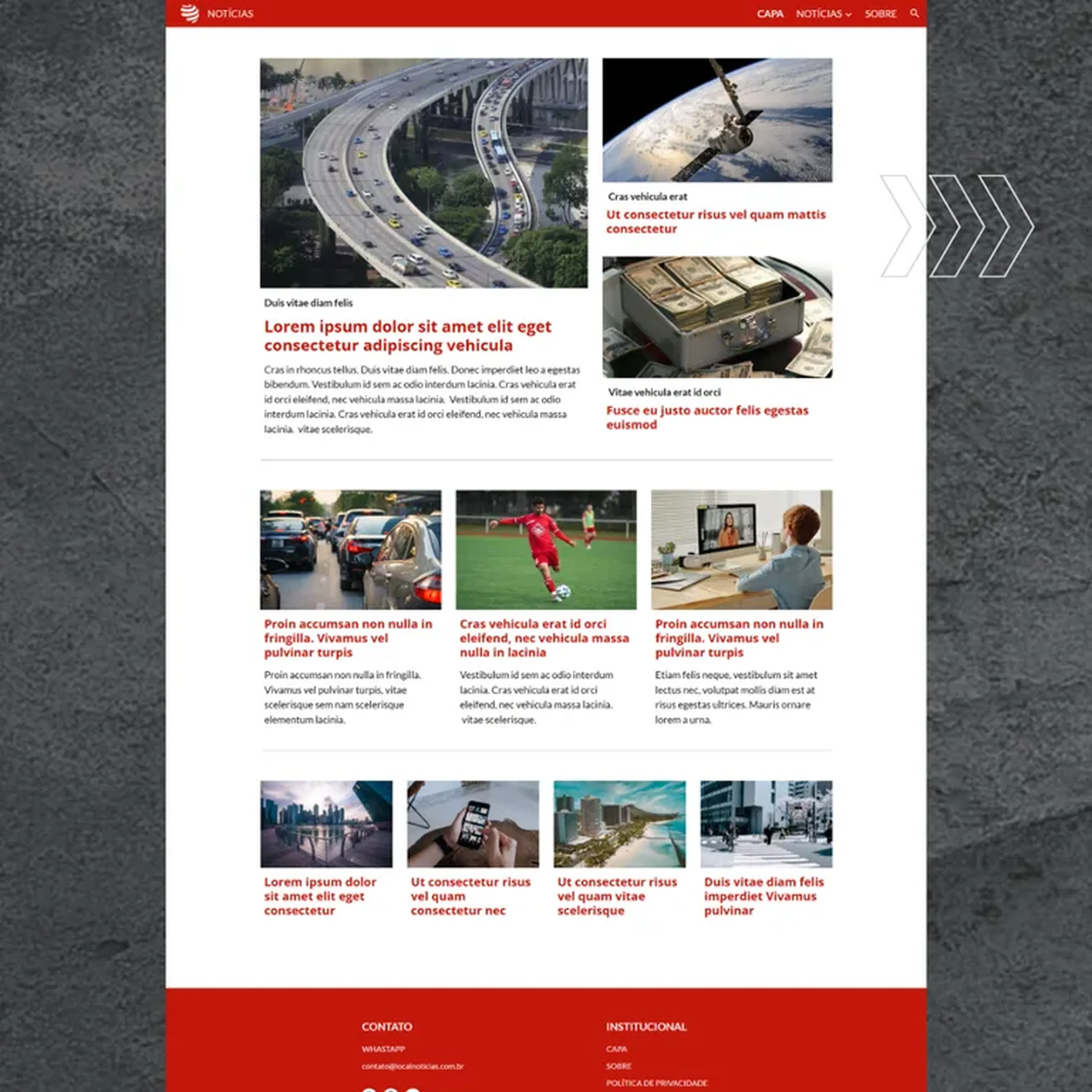 Template NOTÍCIAS Google Sites imagem