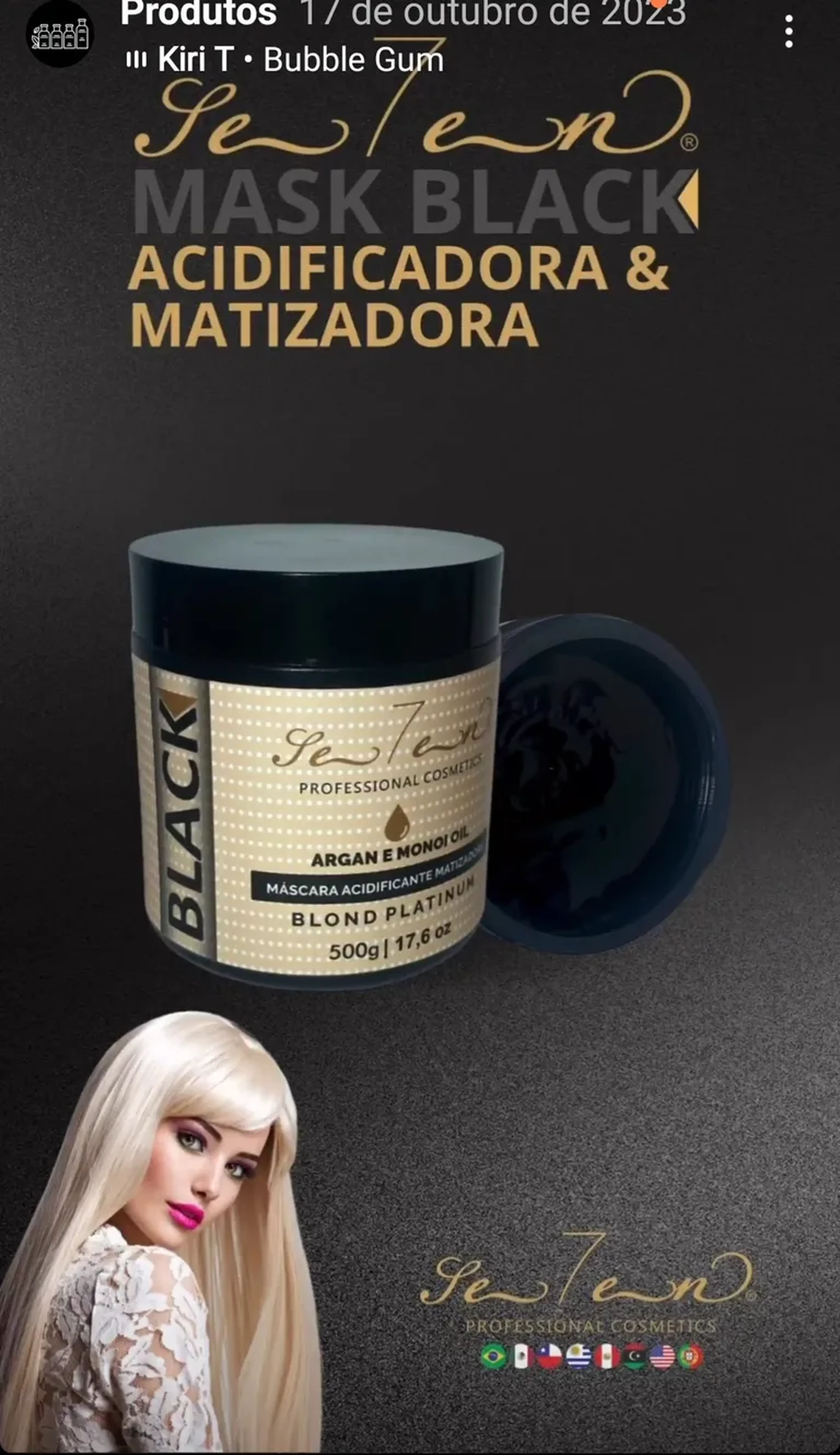Máscara acidificante e matizadora Se7en imagem