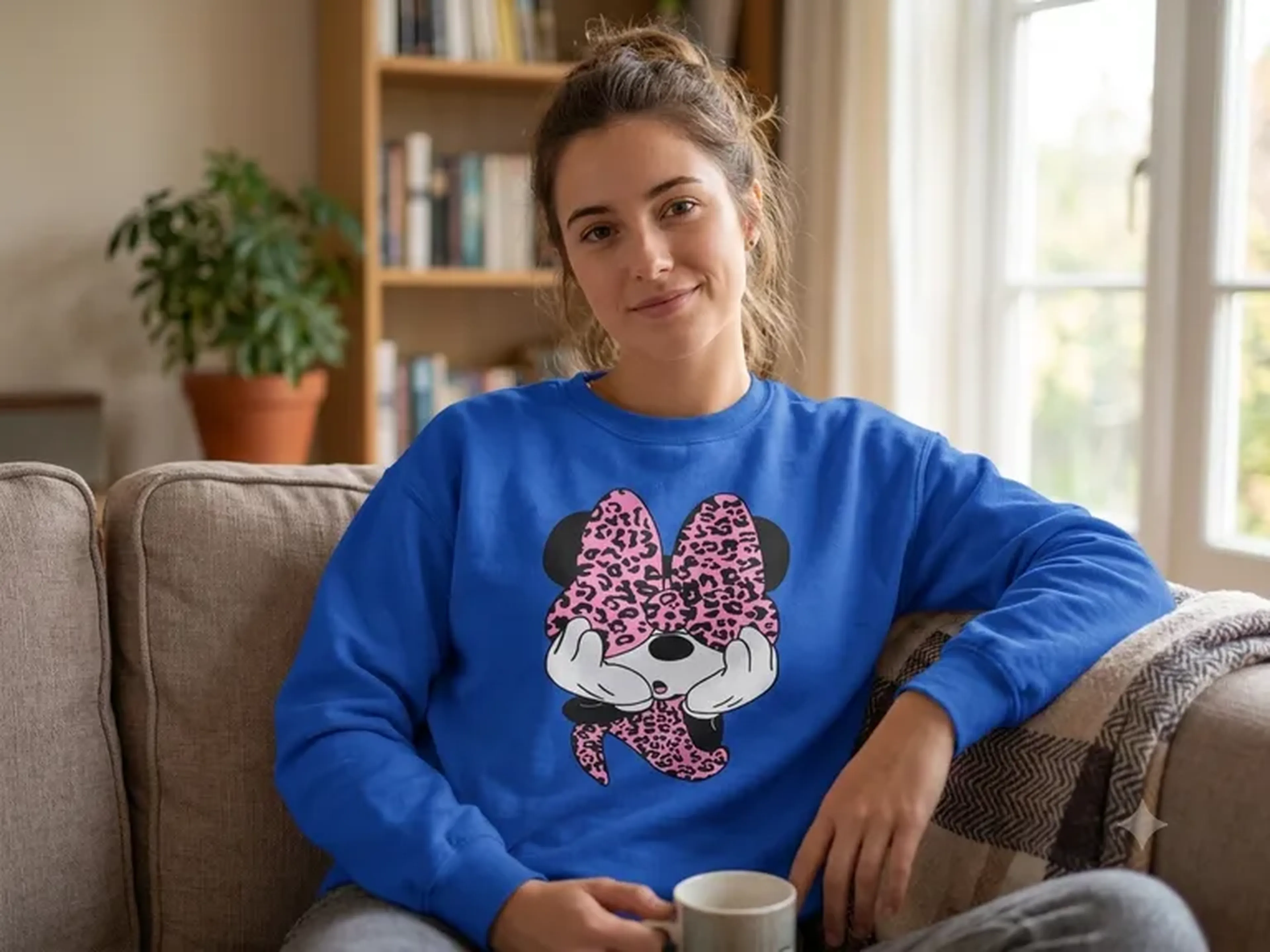 Moletom Cropped Gola Careca Minnie com laço imagem