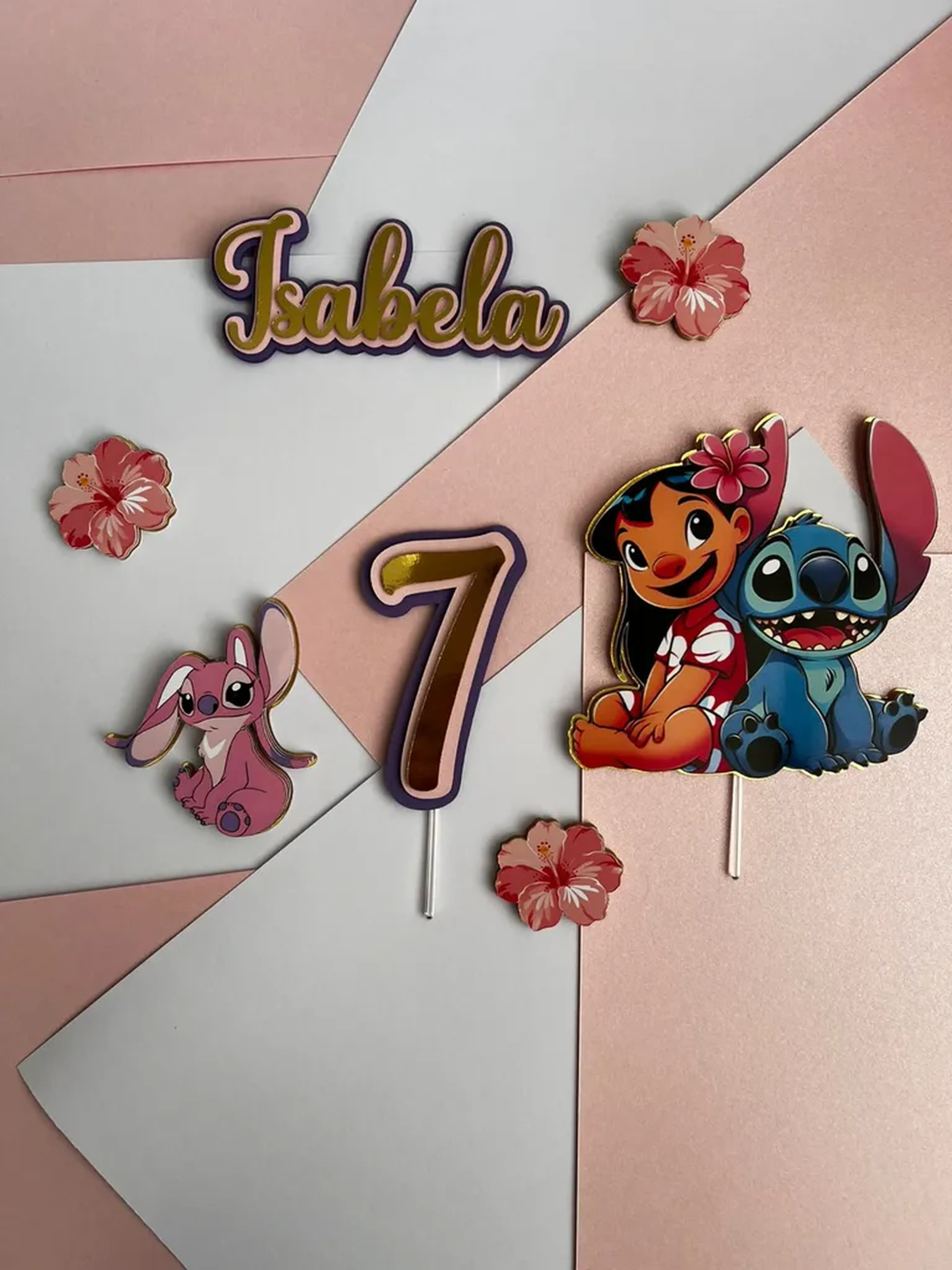 Arquivo Digital Topo de bolo - Lilo e Stitch imagem
