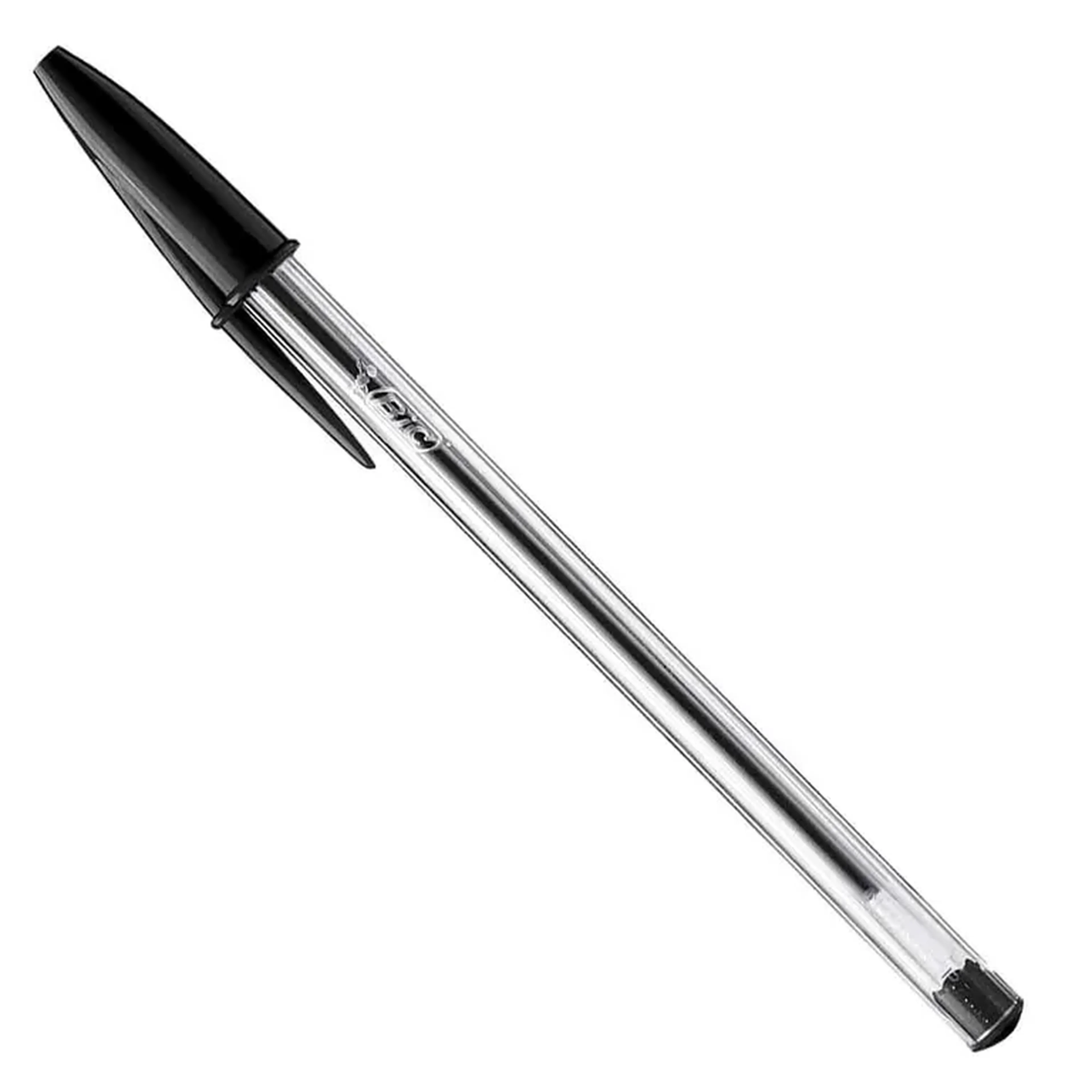 Caneta Esferográfica Bic Ponta Média 1mm Cristal Preta imagem