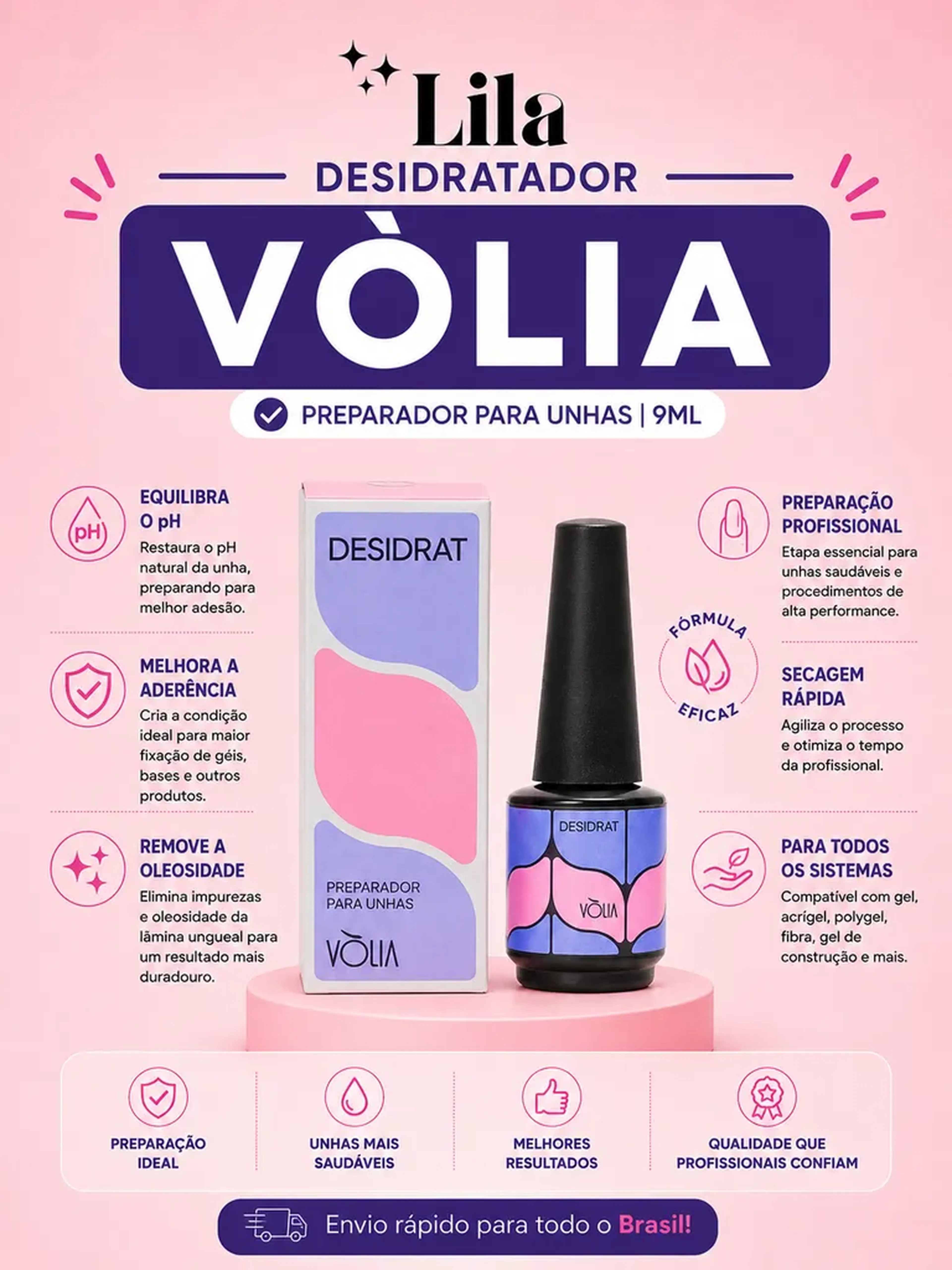 Desidratador Vòlia 9ml Preparador para Unhas imagem