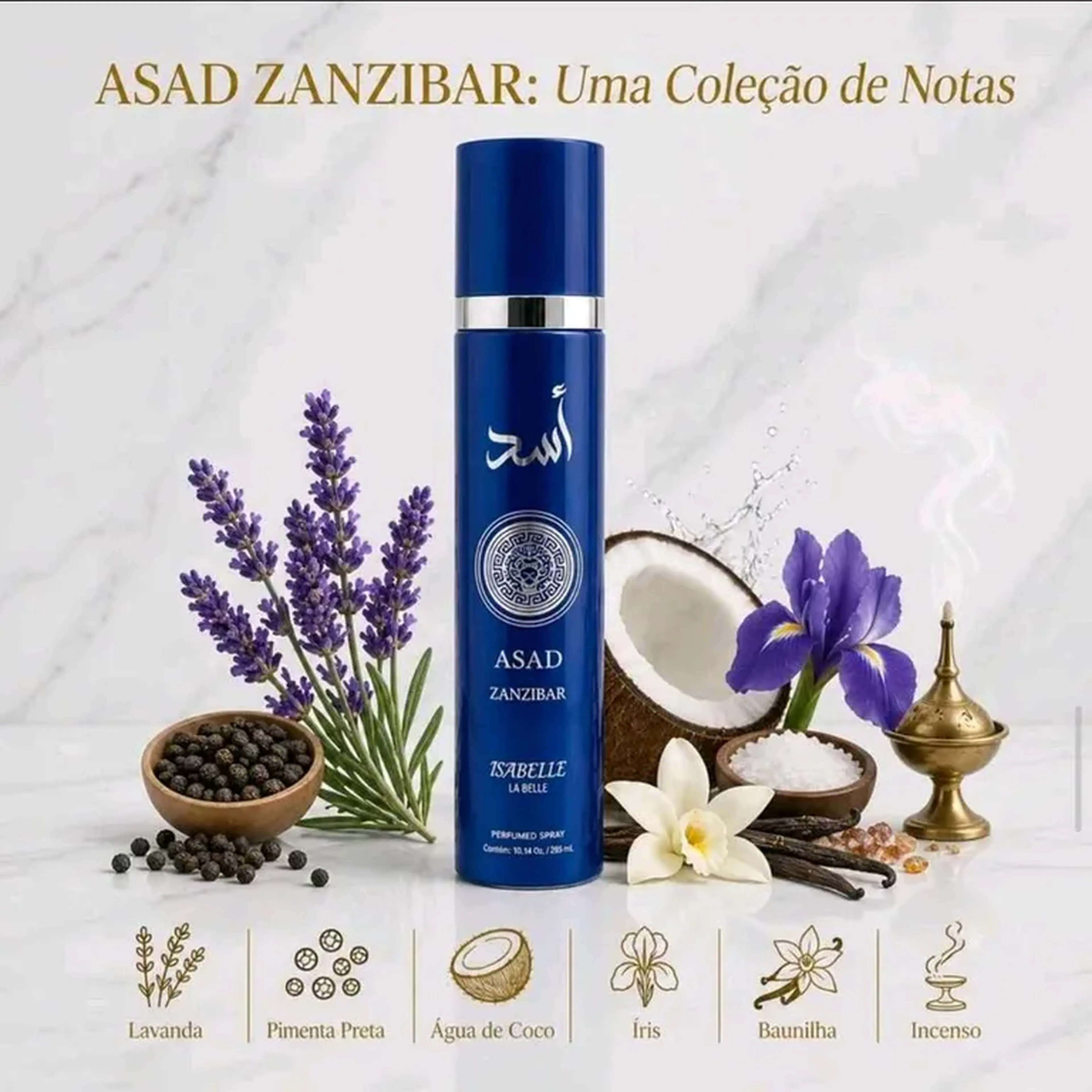 Body Splash Árabe Isabelle La Belle Asad Zanzibar 300ML imagem