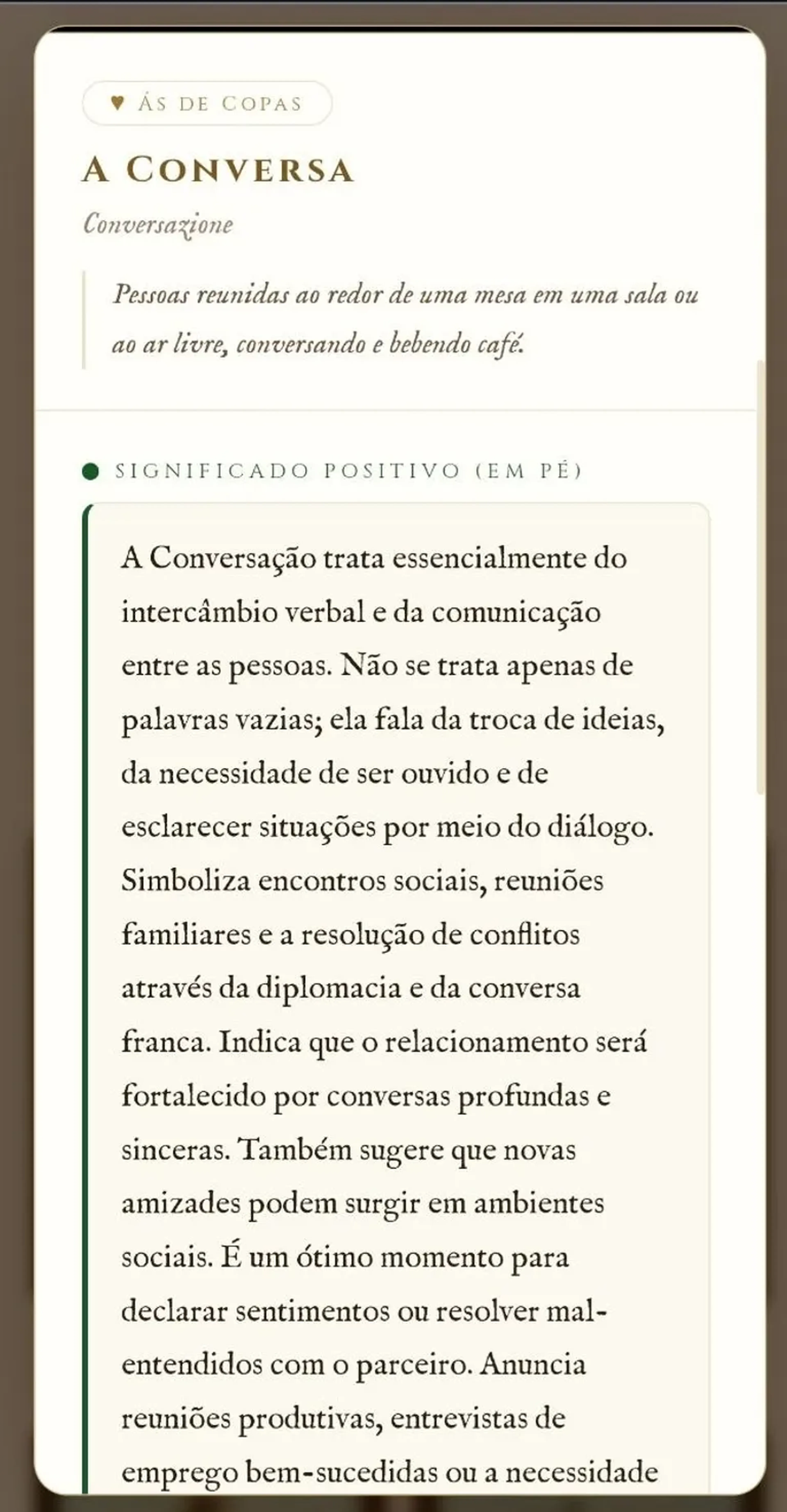 App Sibilla combinações imagem