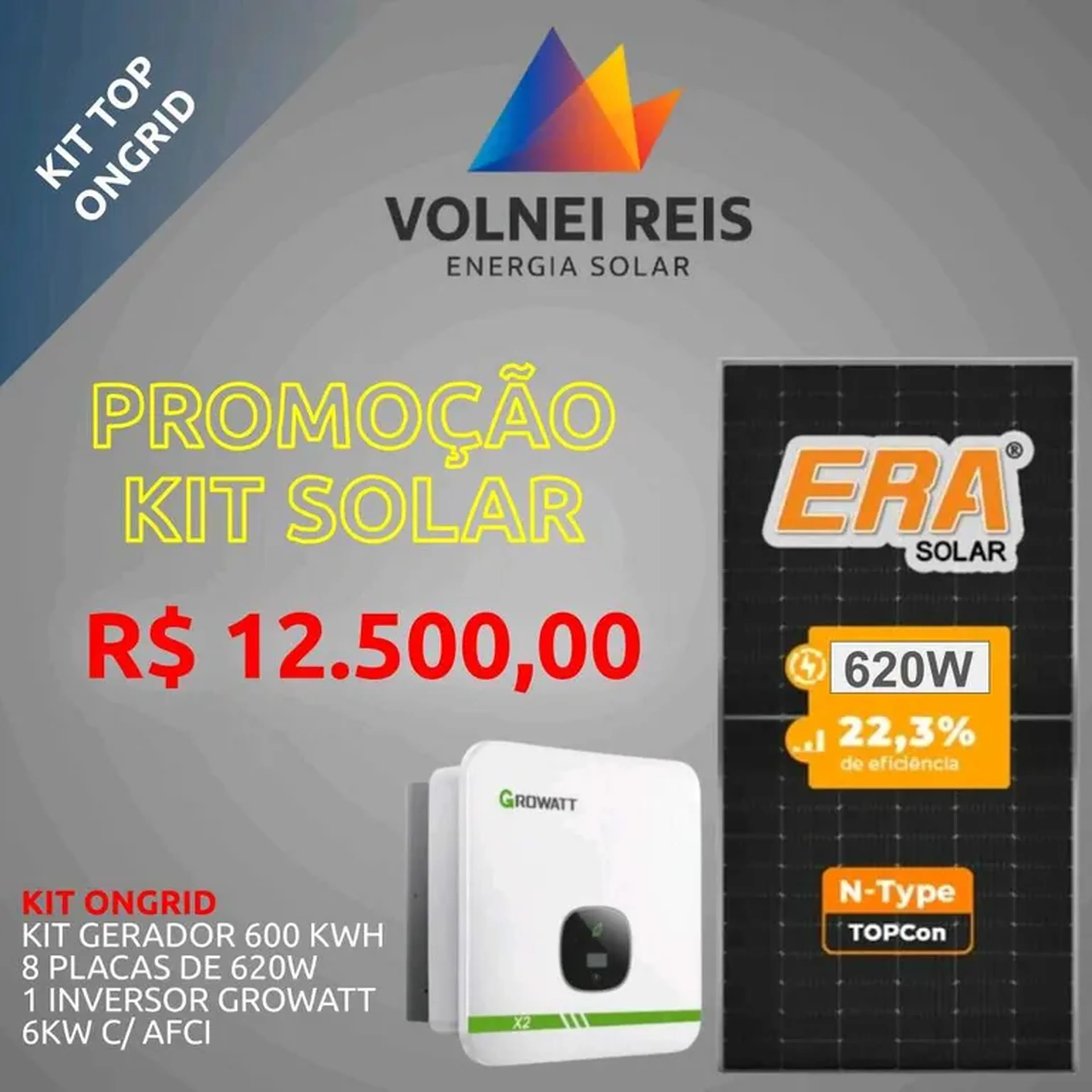 Kit Solar Ongrid 600kwh imagem