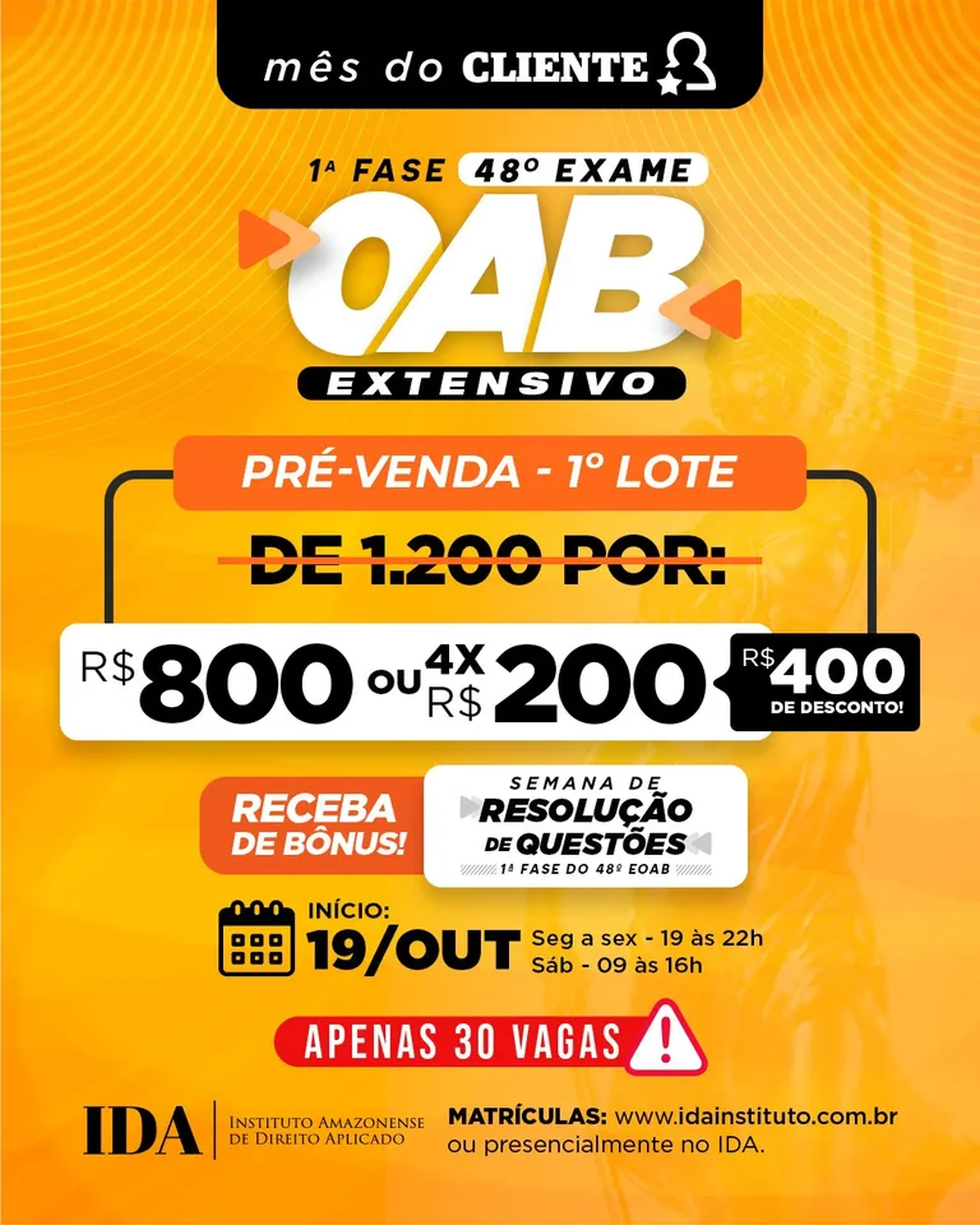 PRÉ-VENDA 1ª FASE | 48º EXAME OAB imagem