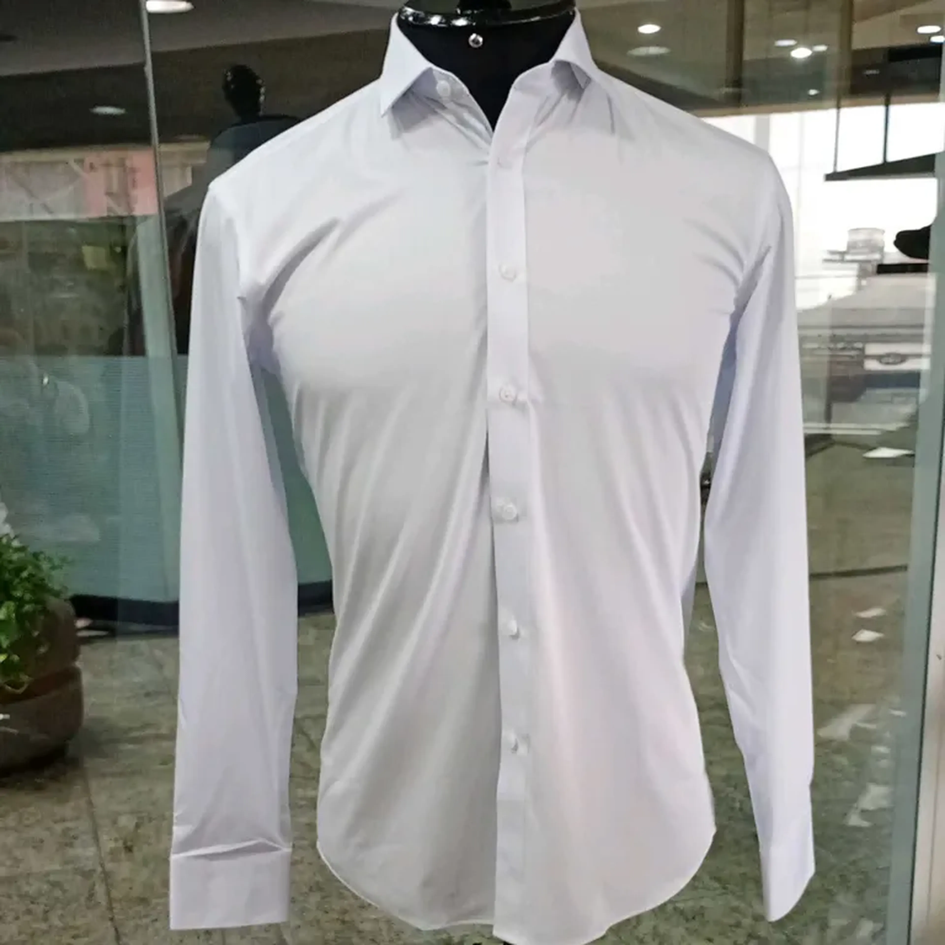 Camisa Social Fibra de Bambu Branca imagem