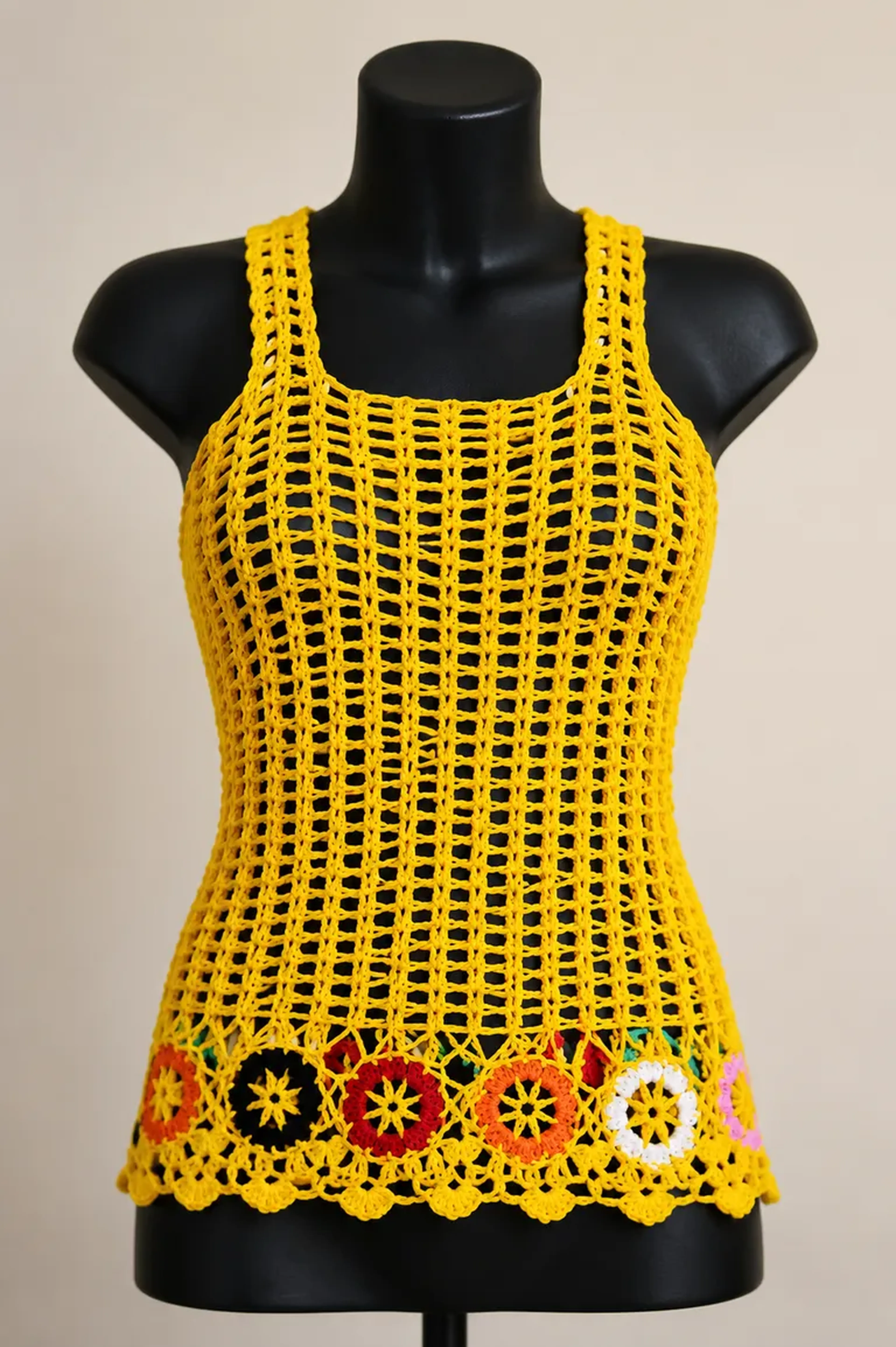 Blusa Crochê Artesanal Amarelo imagem