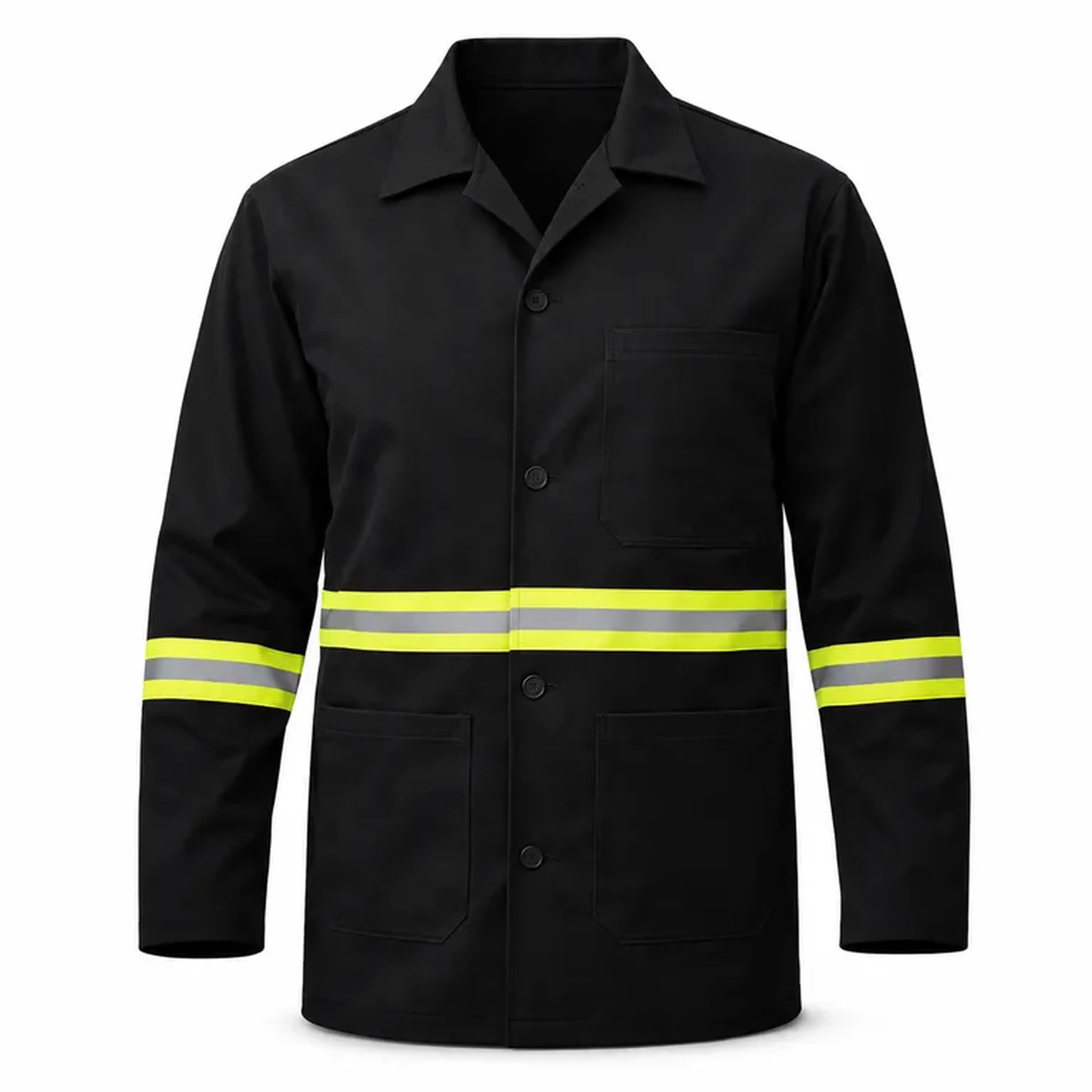 Jaleco Brim Uniforme Refletivo Manga Longa - Preta imagem