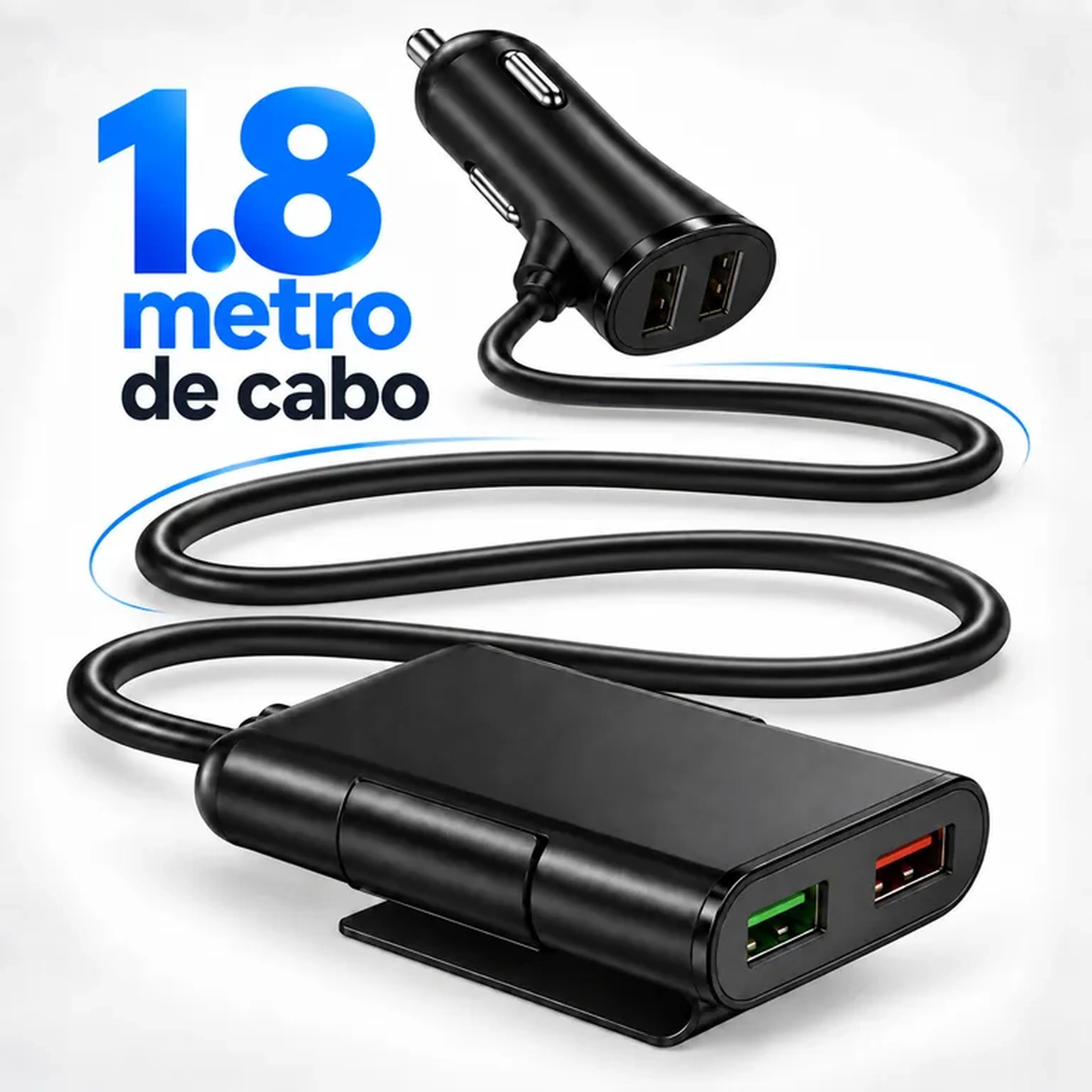 CARREGADOR VEÍCULAR COM 4 SAÍDAS USB imagem