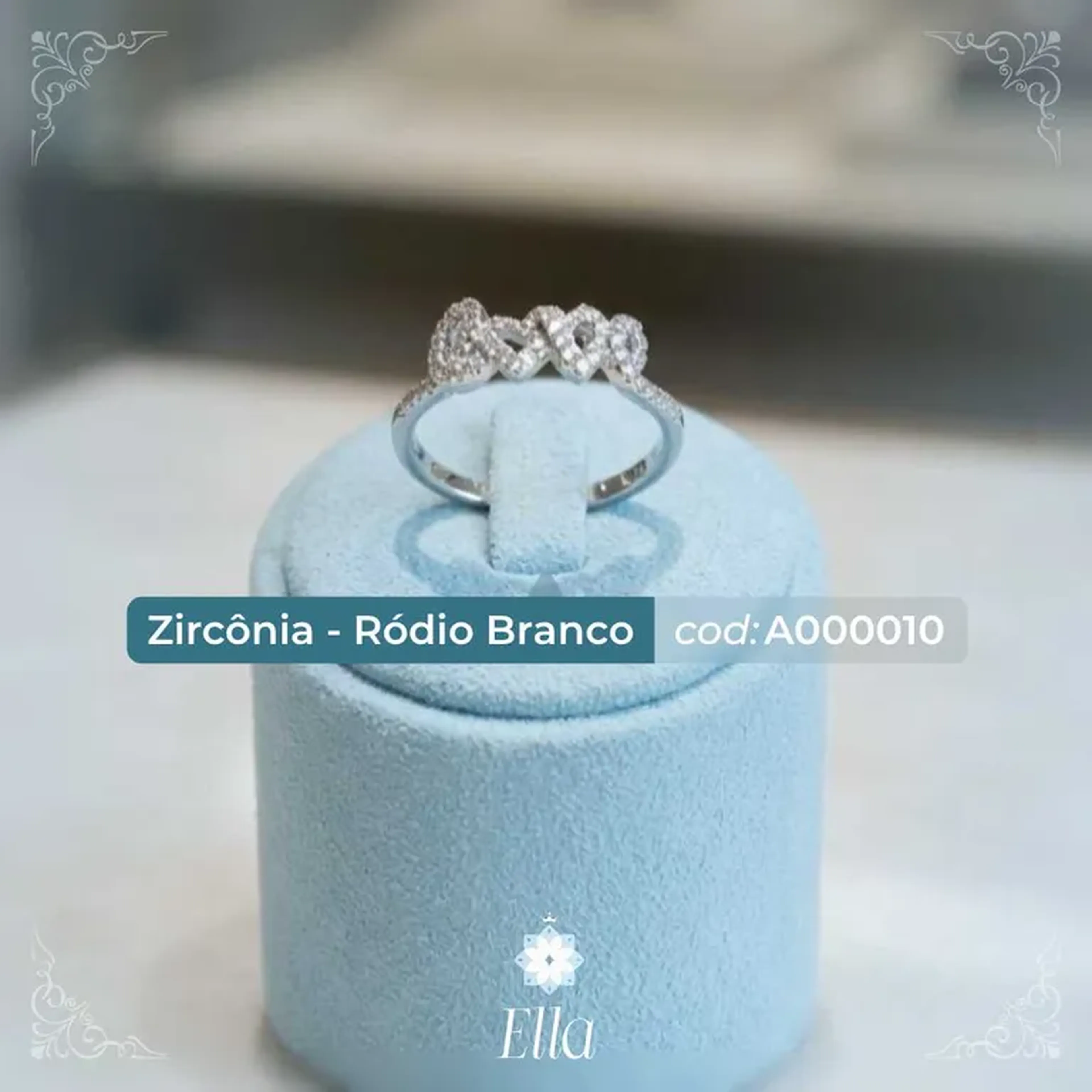 Anel Love Zircônia Ródio Branco (Tam- 19) imagem