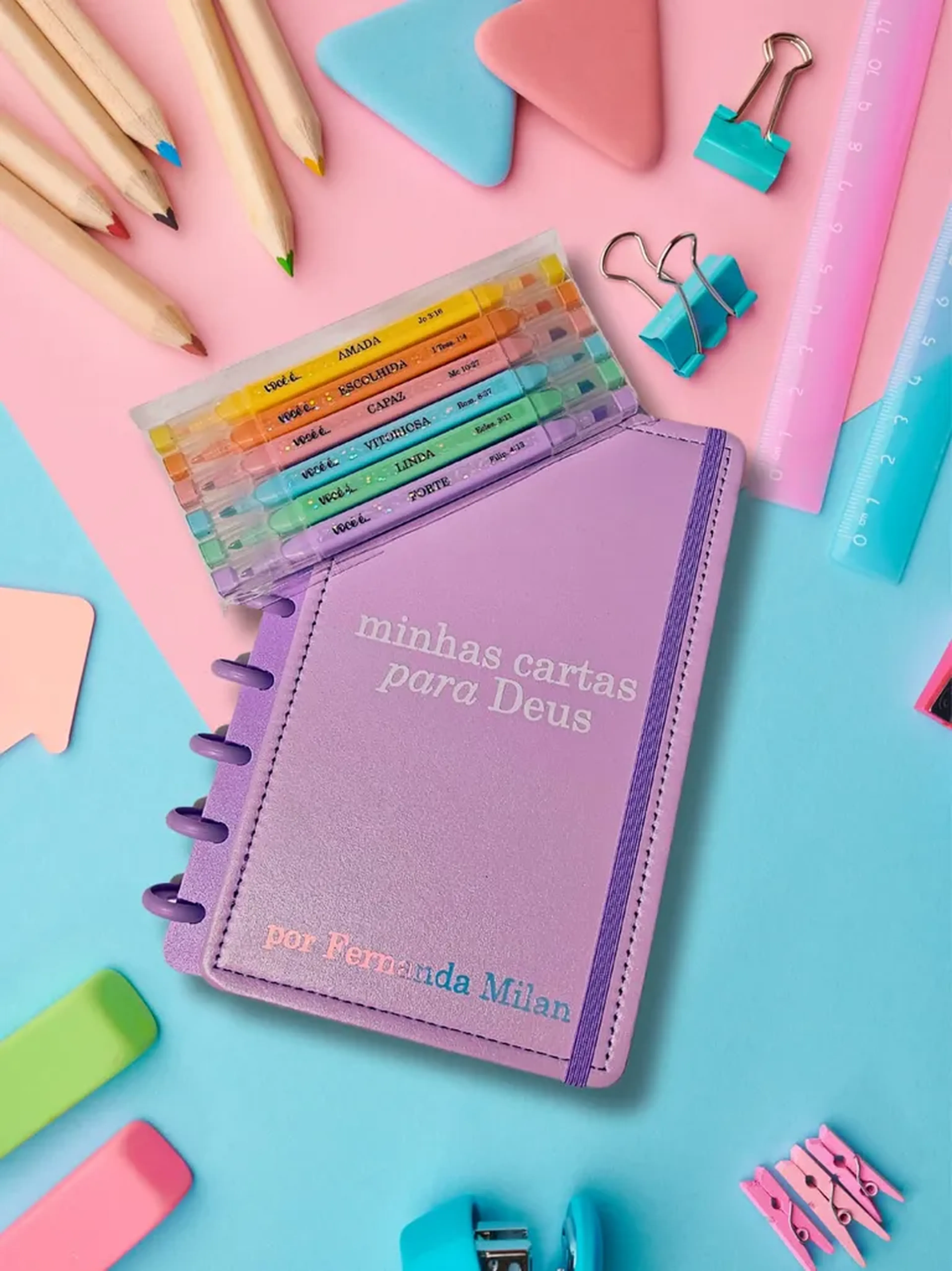 Caderno disco personalizado - Lilás imagem