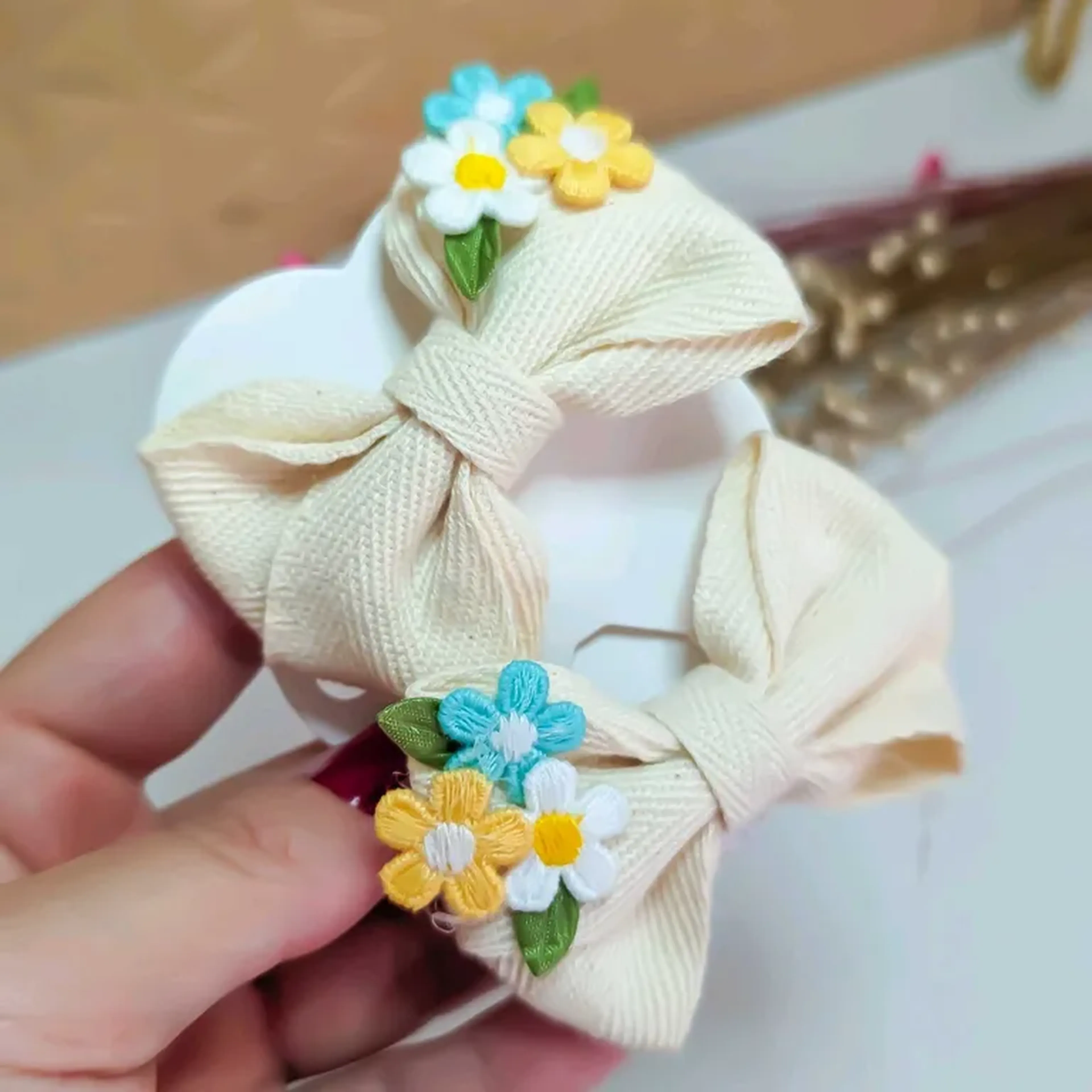Par algodão com flores imagem