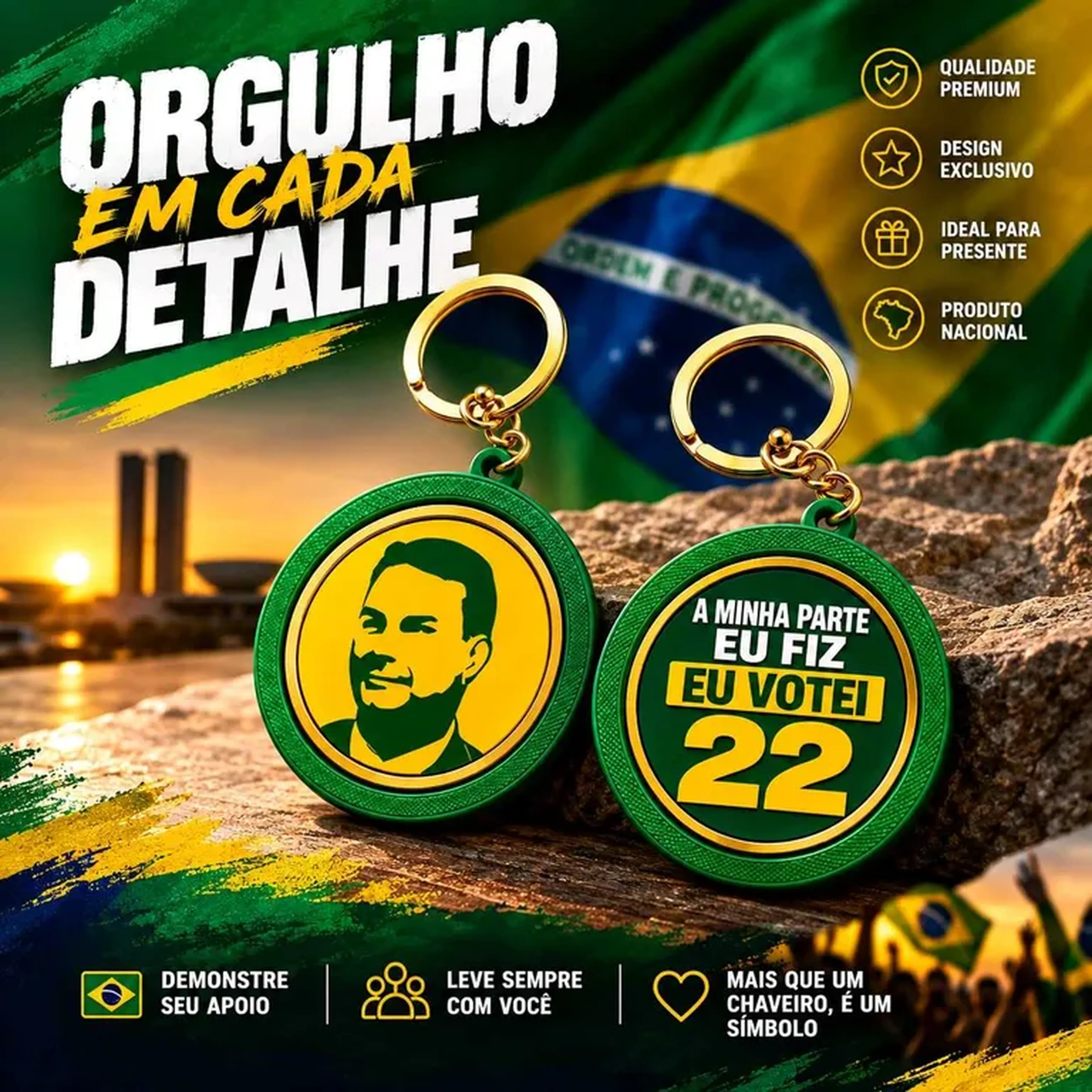 Chaveiro Eu Mudei o Brasil imagem