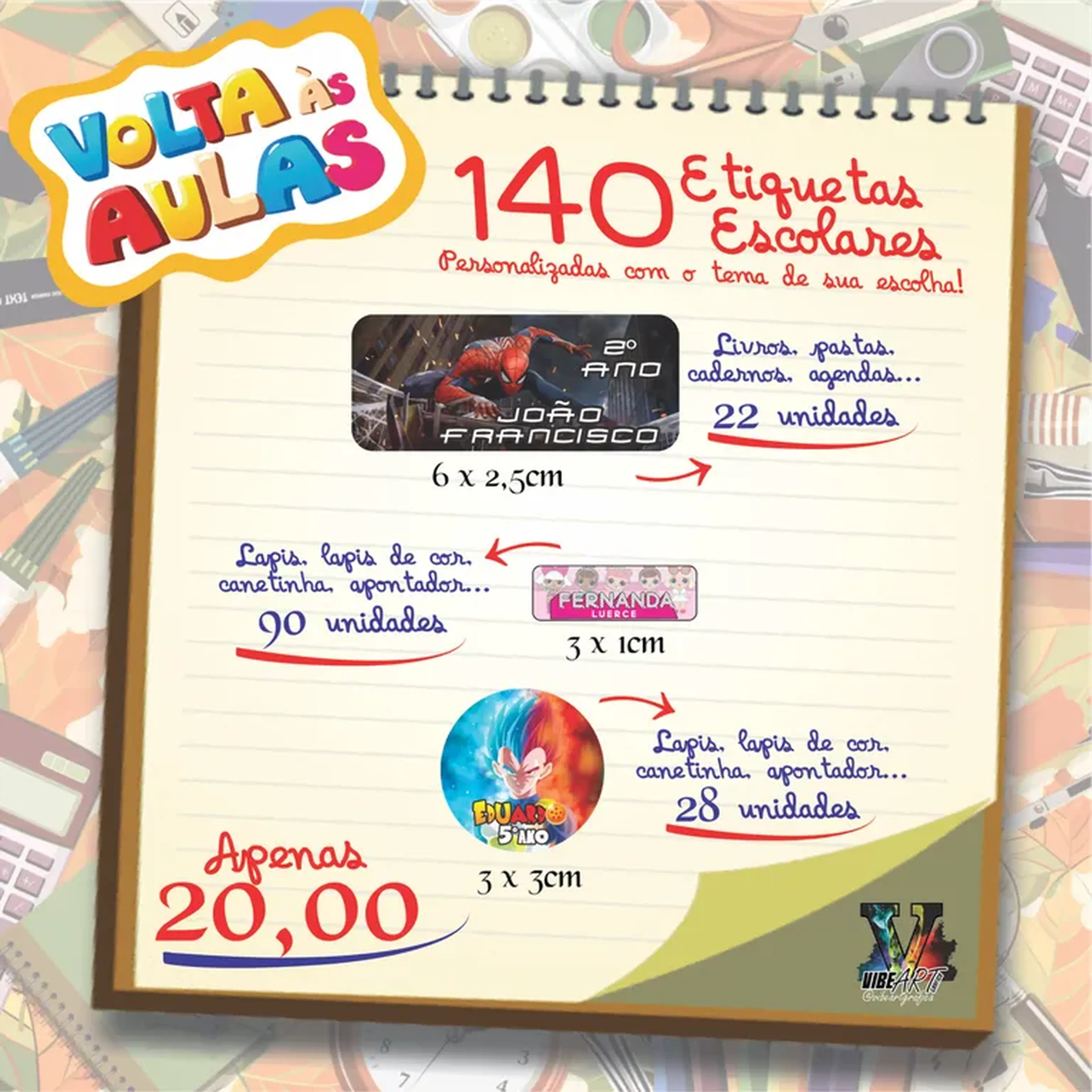 Etiquetas Escolares imagem