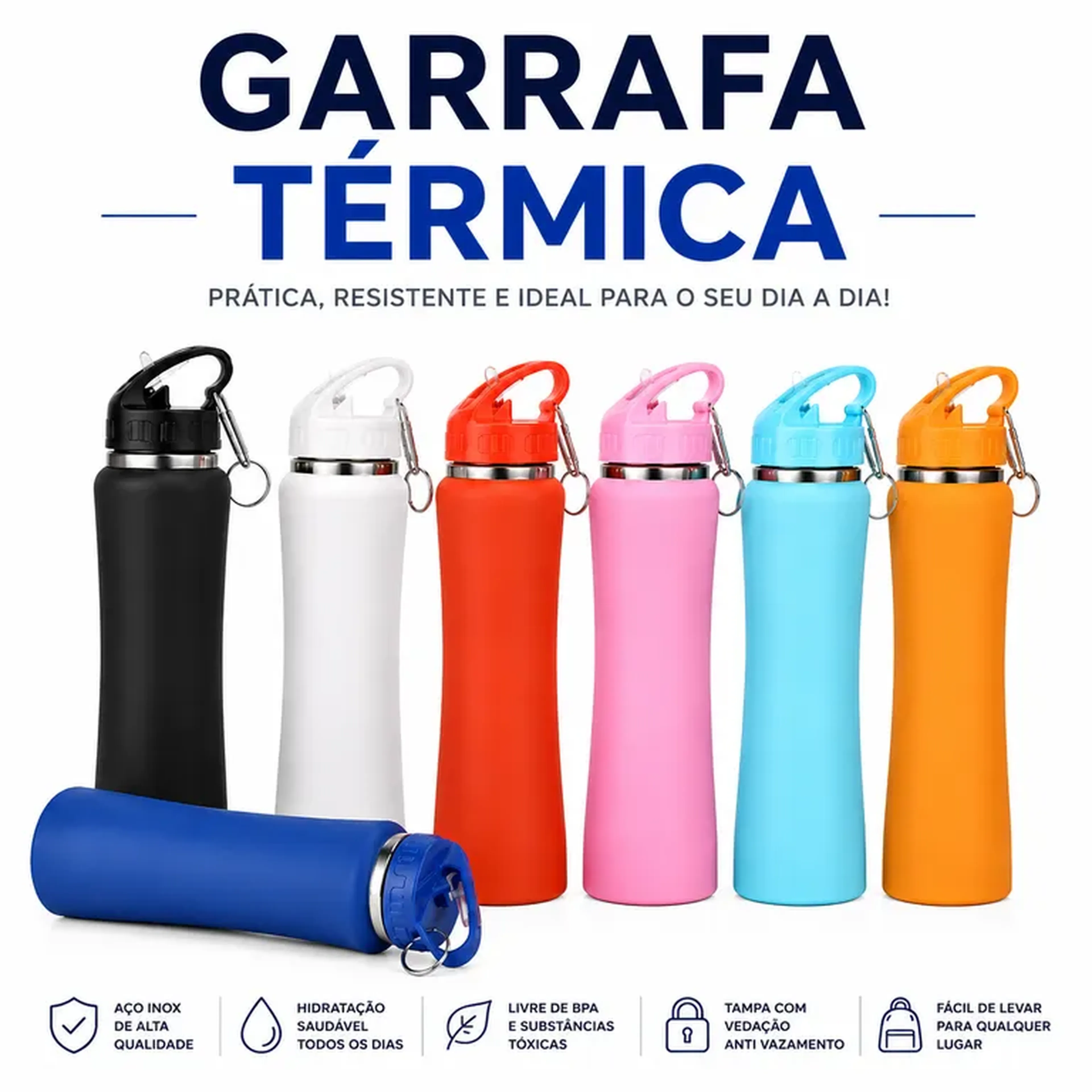 Garrafa Térmica Esportiva 600ml (VARIADO) imagem