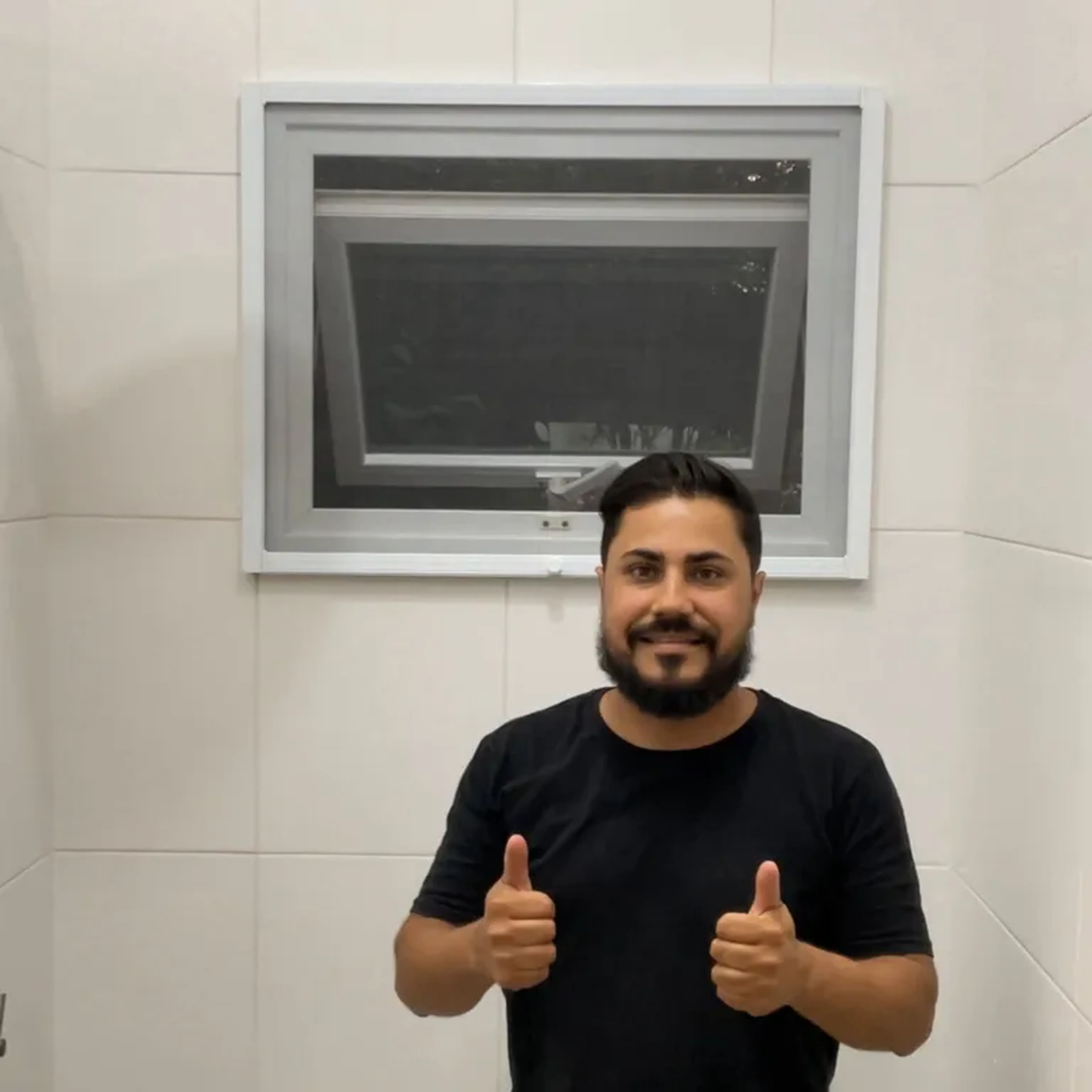 TELA DESLIZANTE BANHEIRO FRETE GRÁTIS 80x80 PRETA OU BRANCA imagem