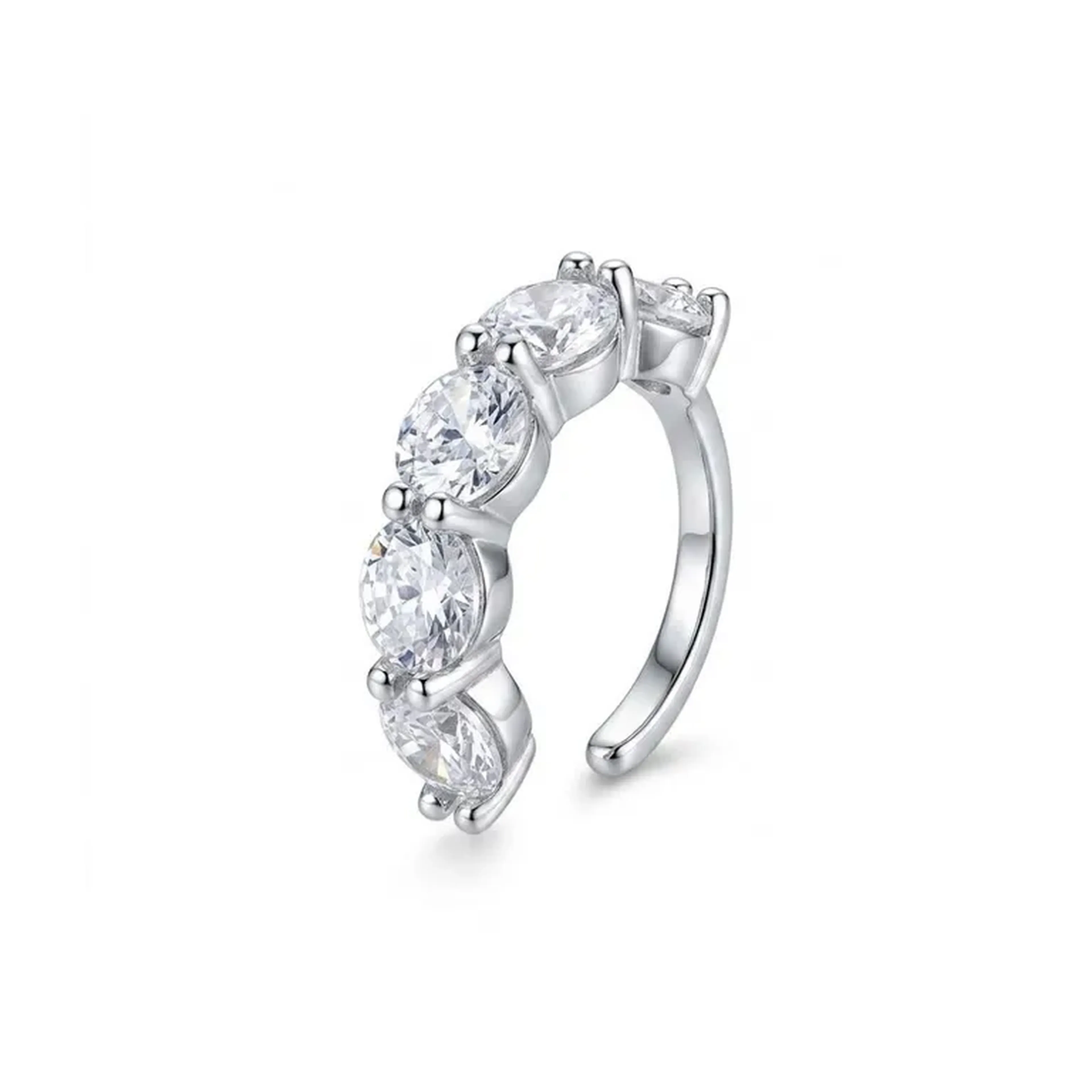 Piercing de Encaixe Zircônia no Ródio Branco imagem