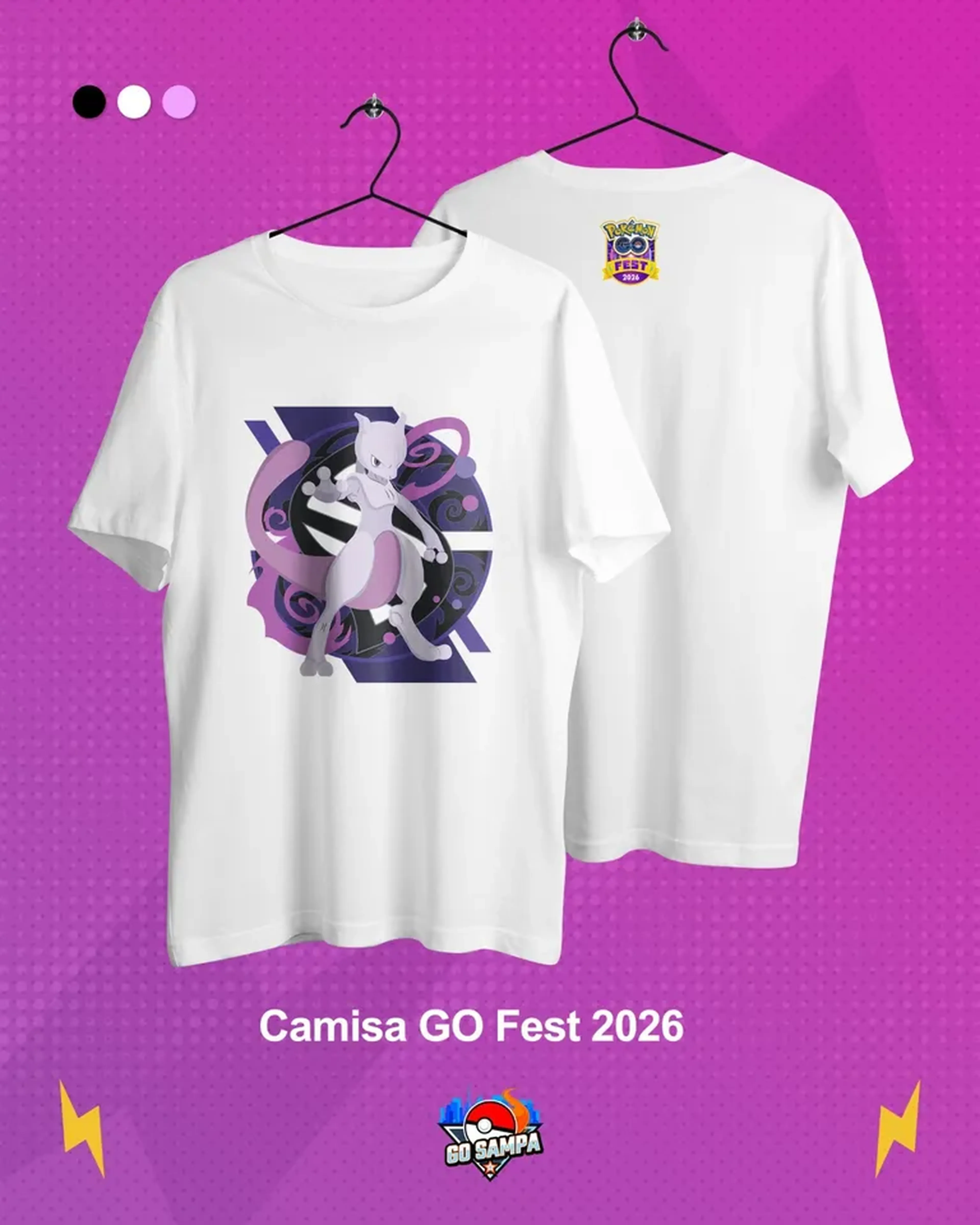 Camiseta Mewtwo GoFest 2026 imagem