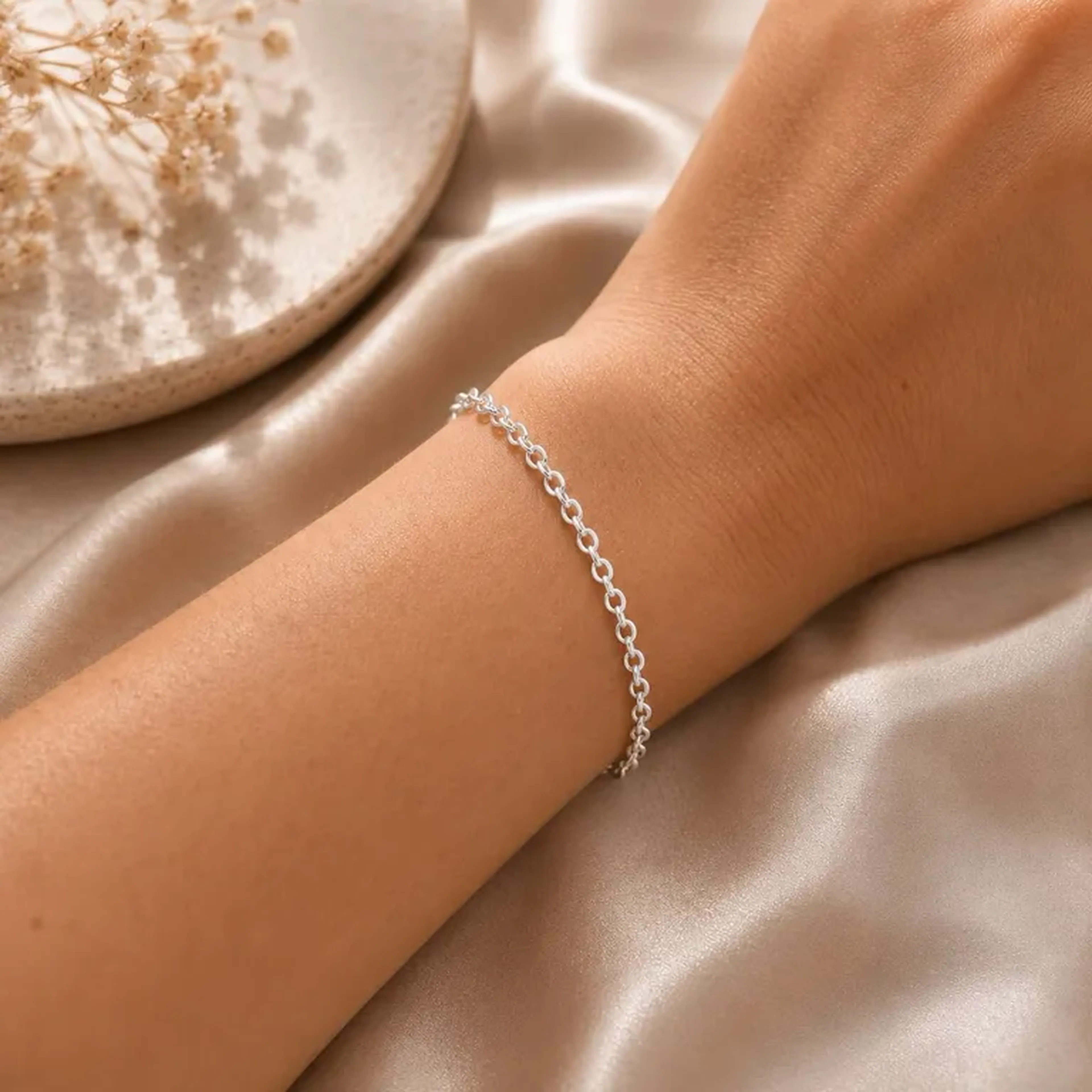 Pulseira cartier 1.7 mm. 22 cm. Prata Legítima imagem