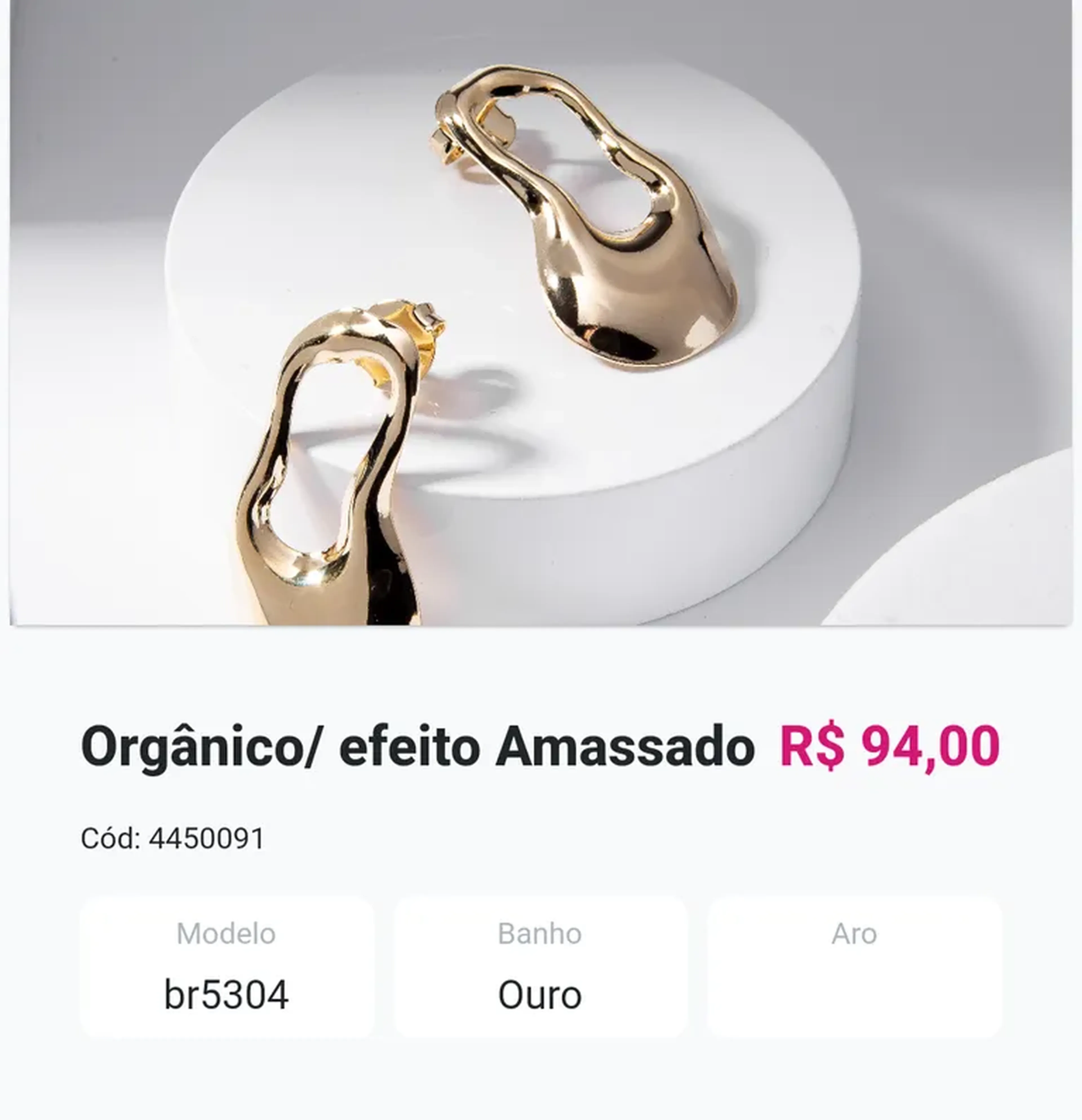 Brinco efeito amassado imagem