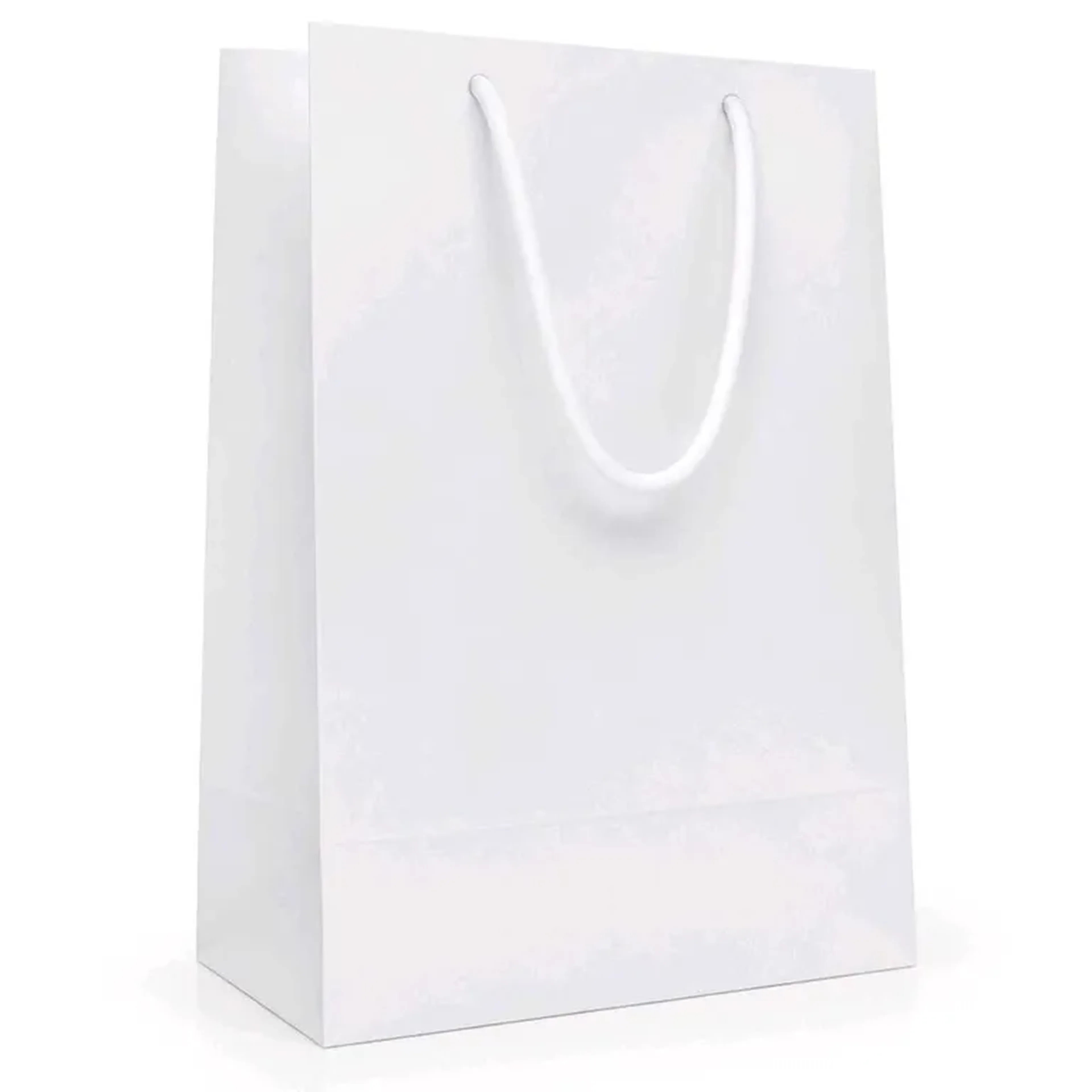 Sacola De Papel 18x24x10cm Branca - Kit 50 Unidades imagem