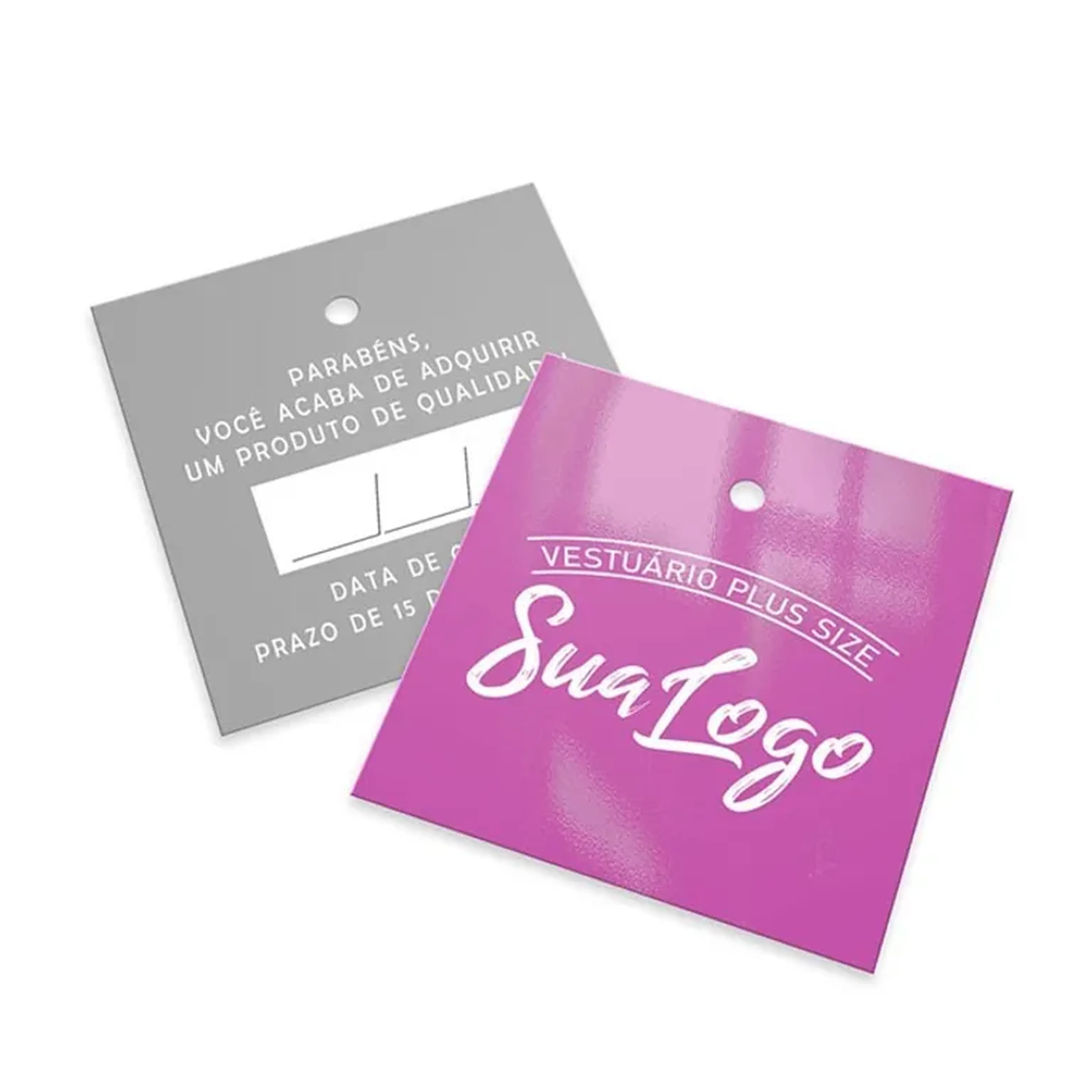 Tags Personalizadas • 5x5cm • 1000 unidades • Corte reto imagem