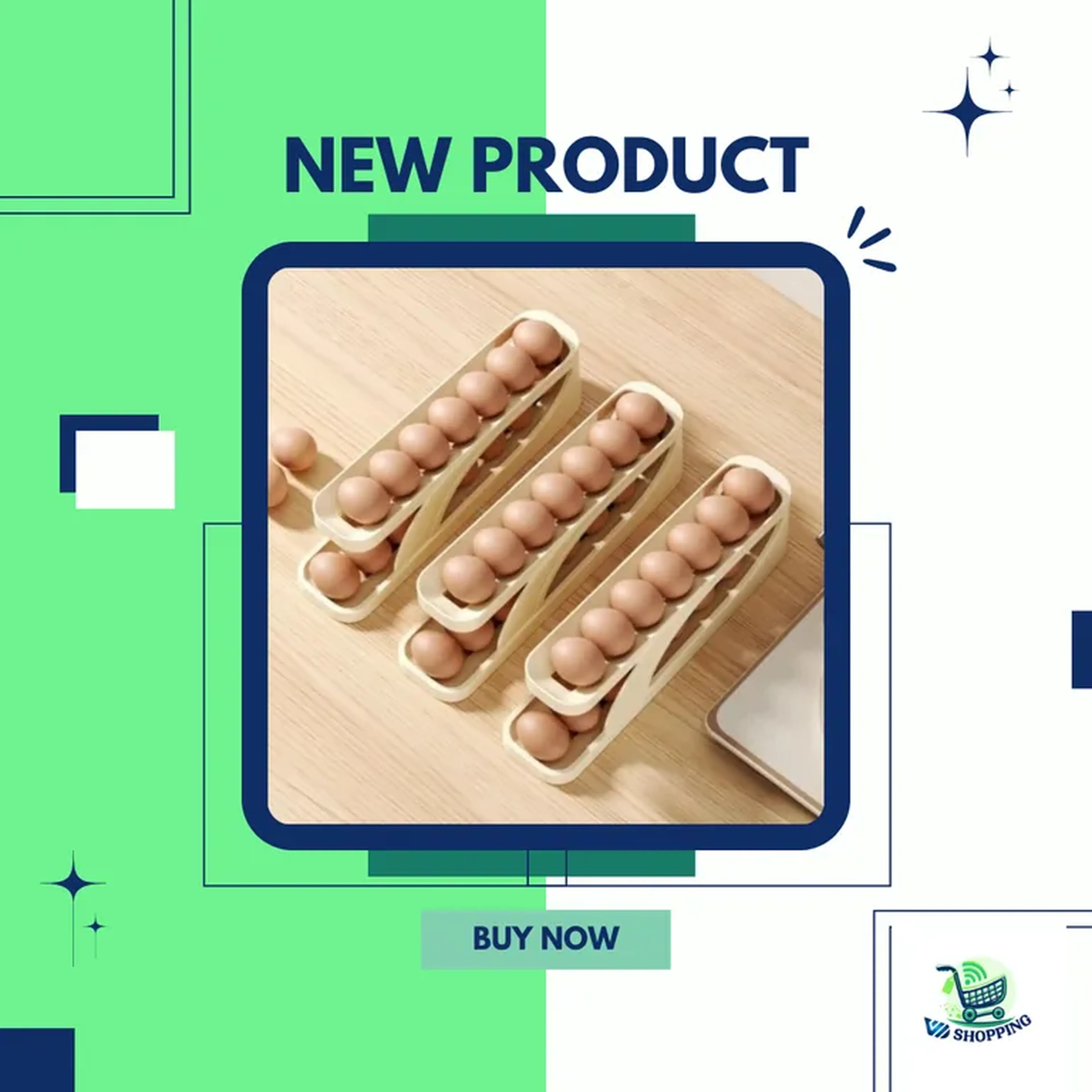 Dispenser Automático De Ovos 2 Andares Para Refrigerador Bancada imagem