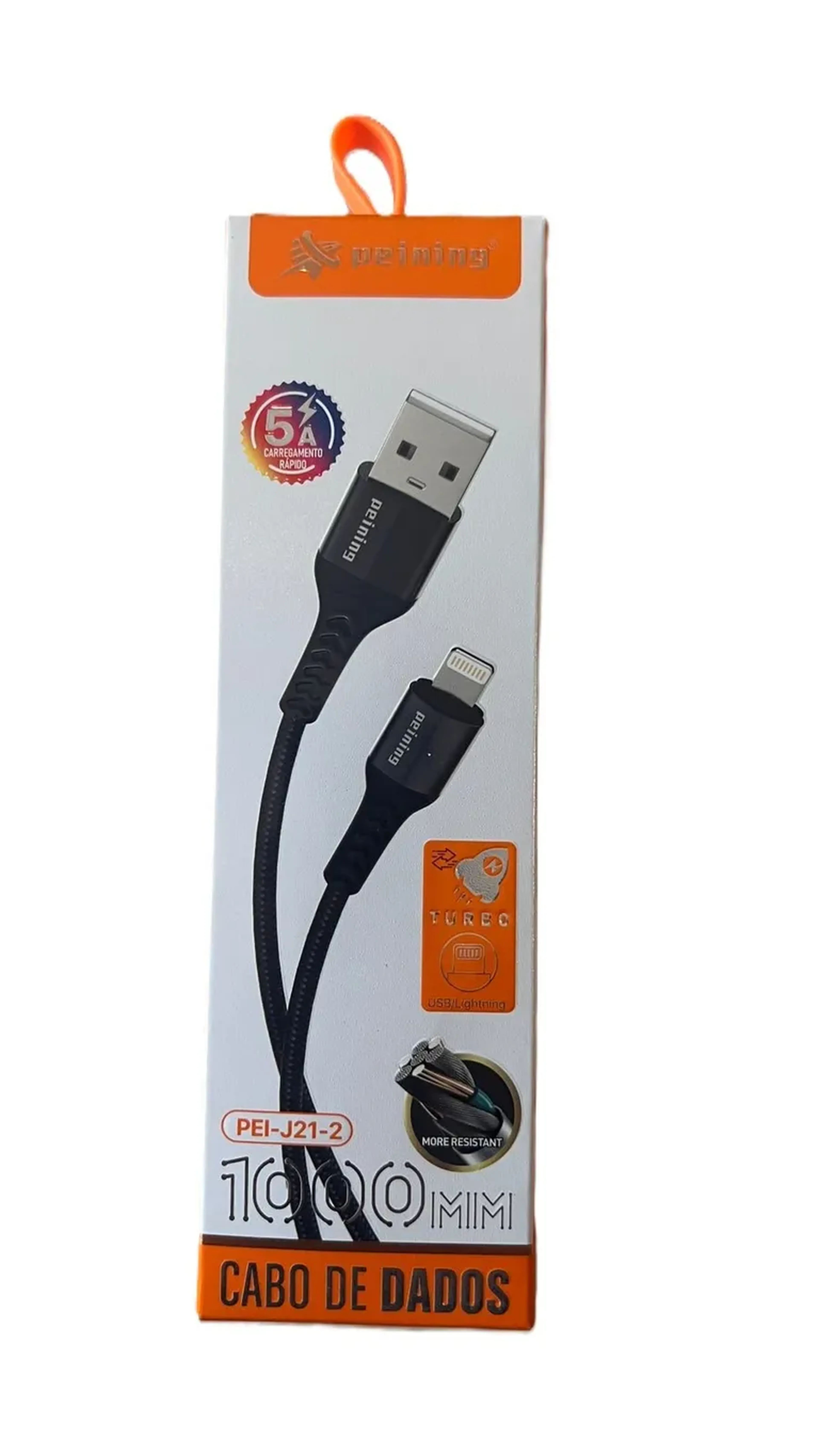 CABO 1M TIPO LIGHTNING 5A PRETO imagem
