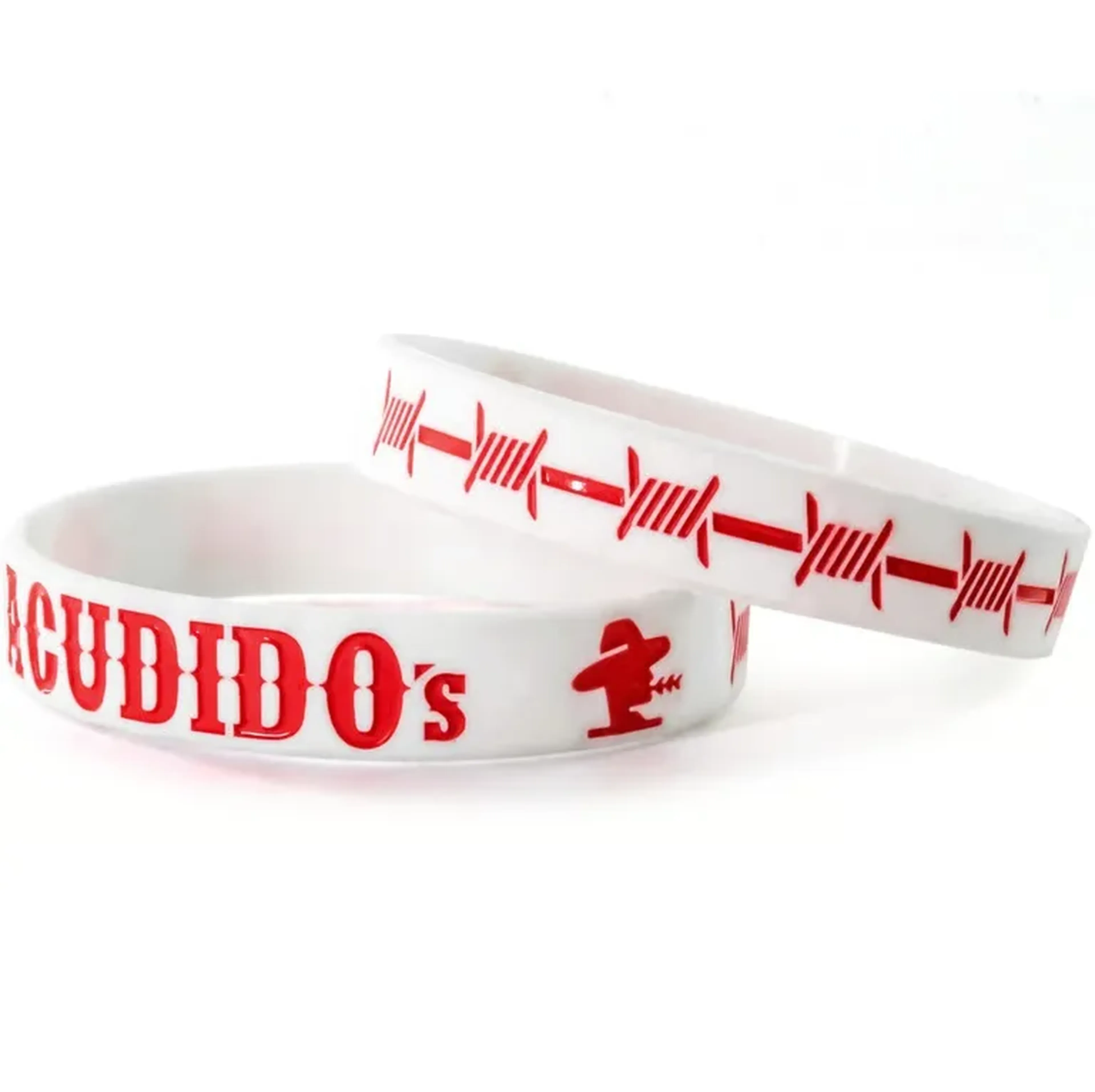Pulseira Silicone Sacudido's - Branco com Vermelho - TAM. ÚNICO imagem