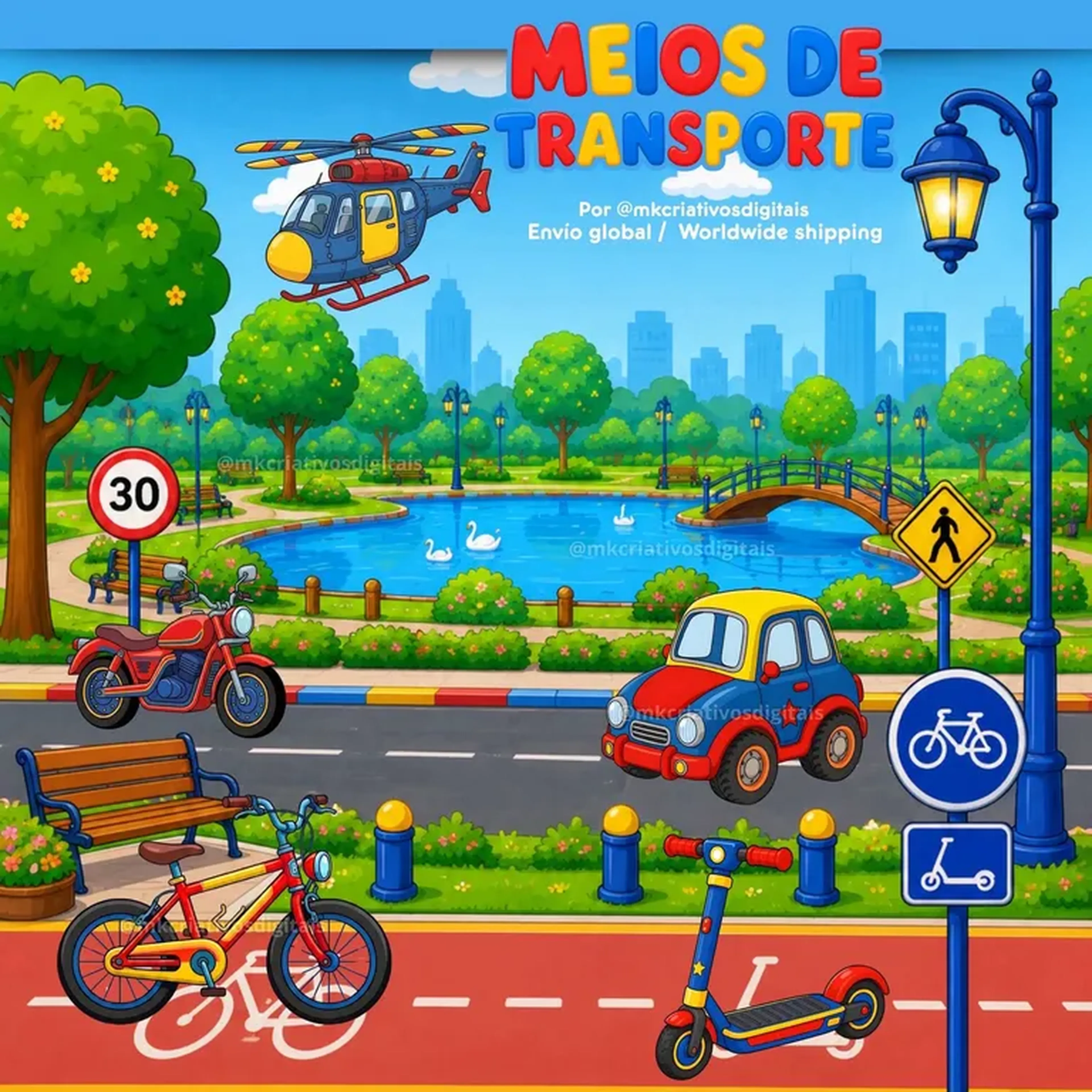 Meios de Transporte - Kit digital IA PNG imagem