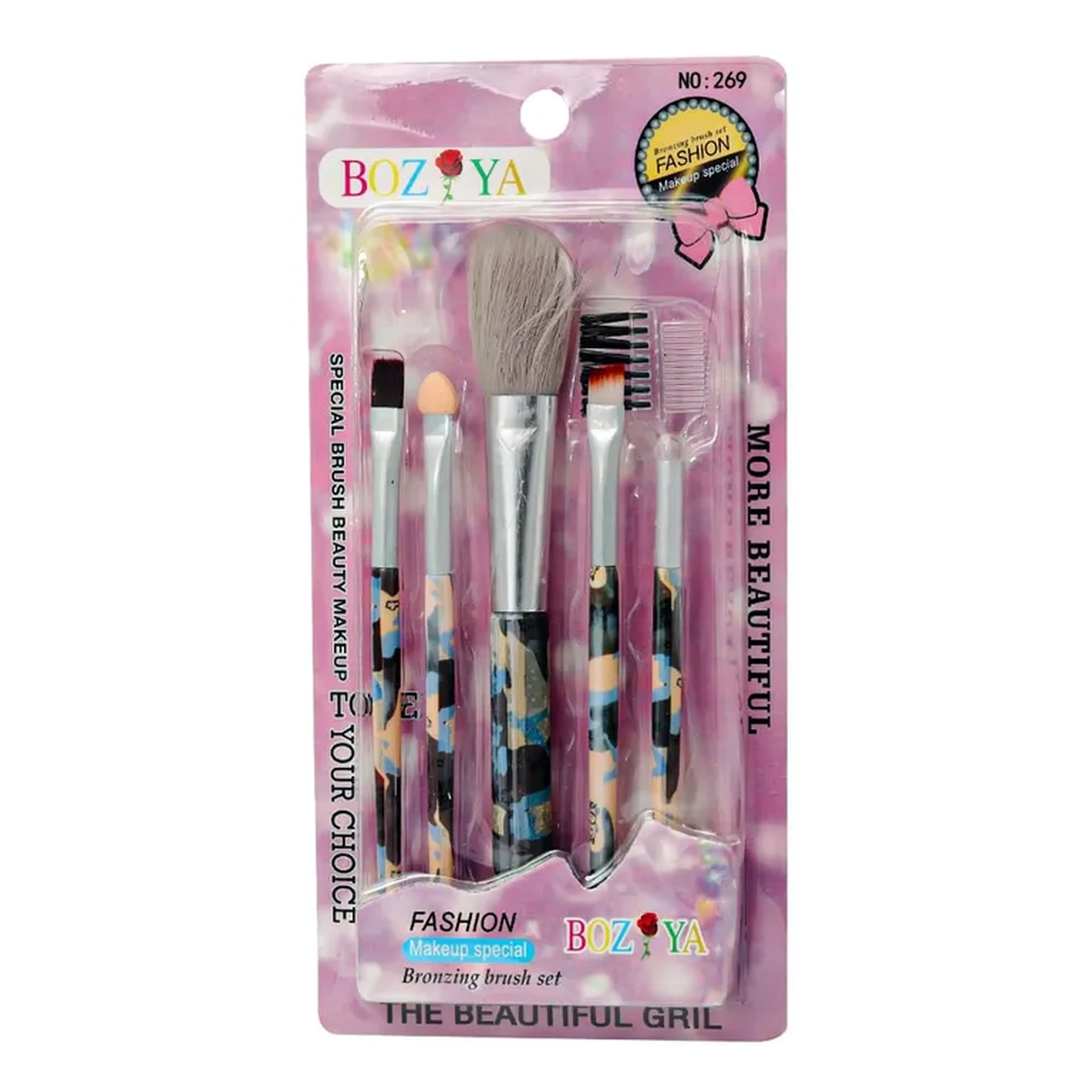 Kits com 5 pincéis para maquiagem imagem