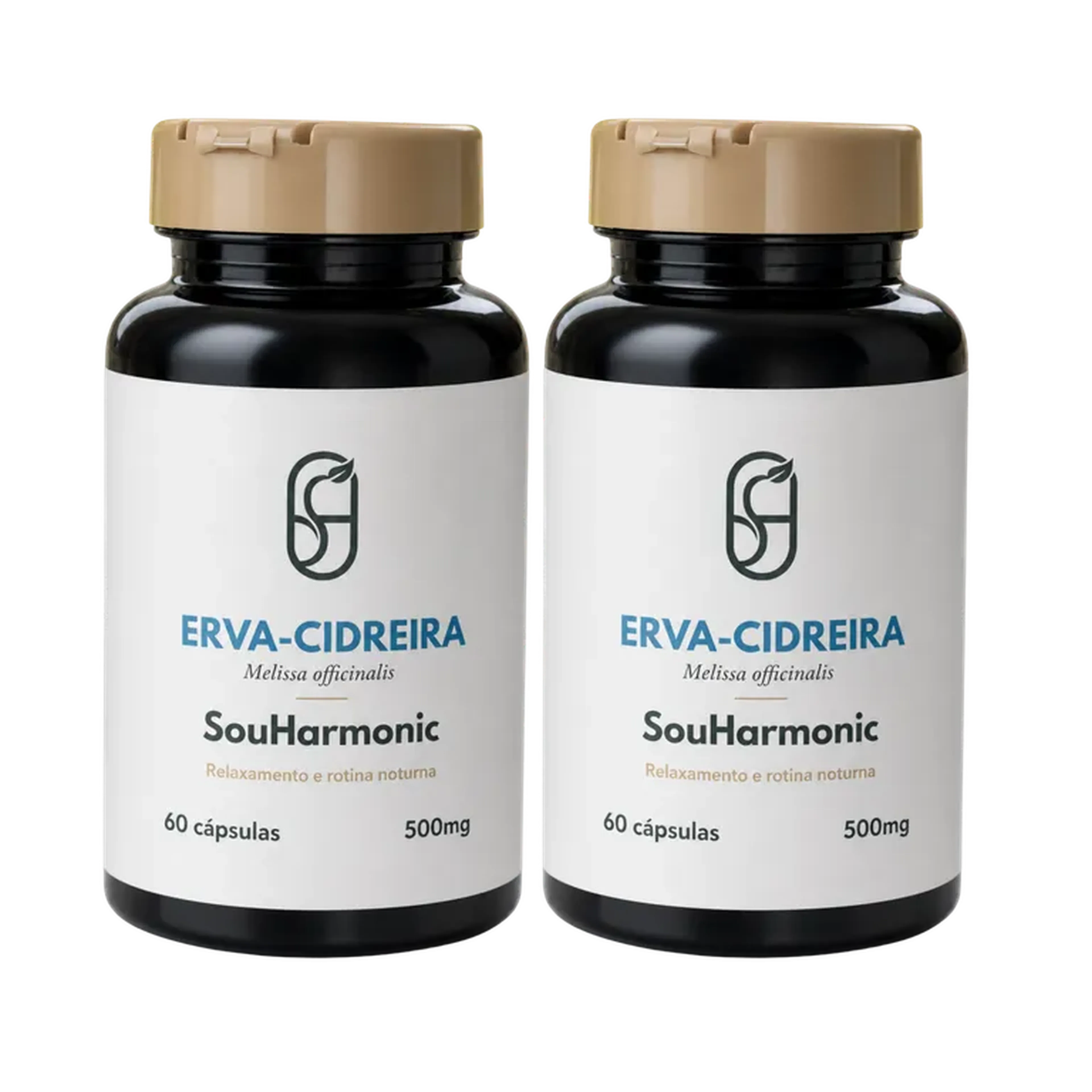 Kit 2 Erva-Cidreira: 2 potes com 60 cápsulas de 500mg imagem