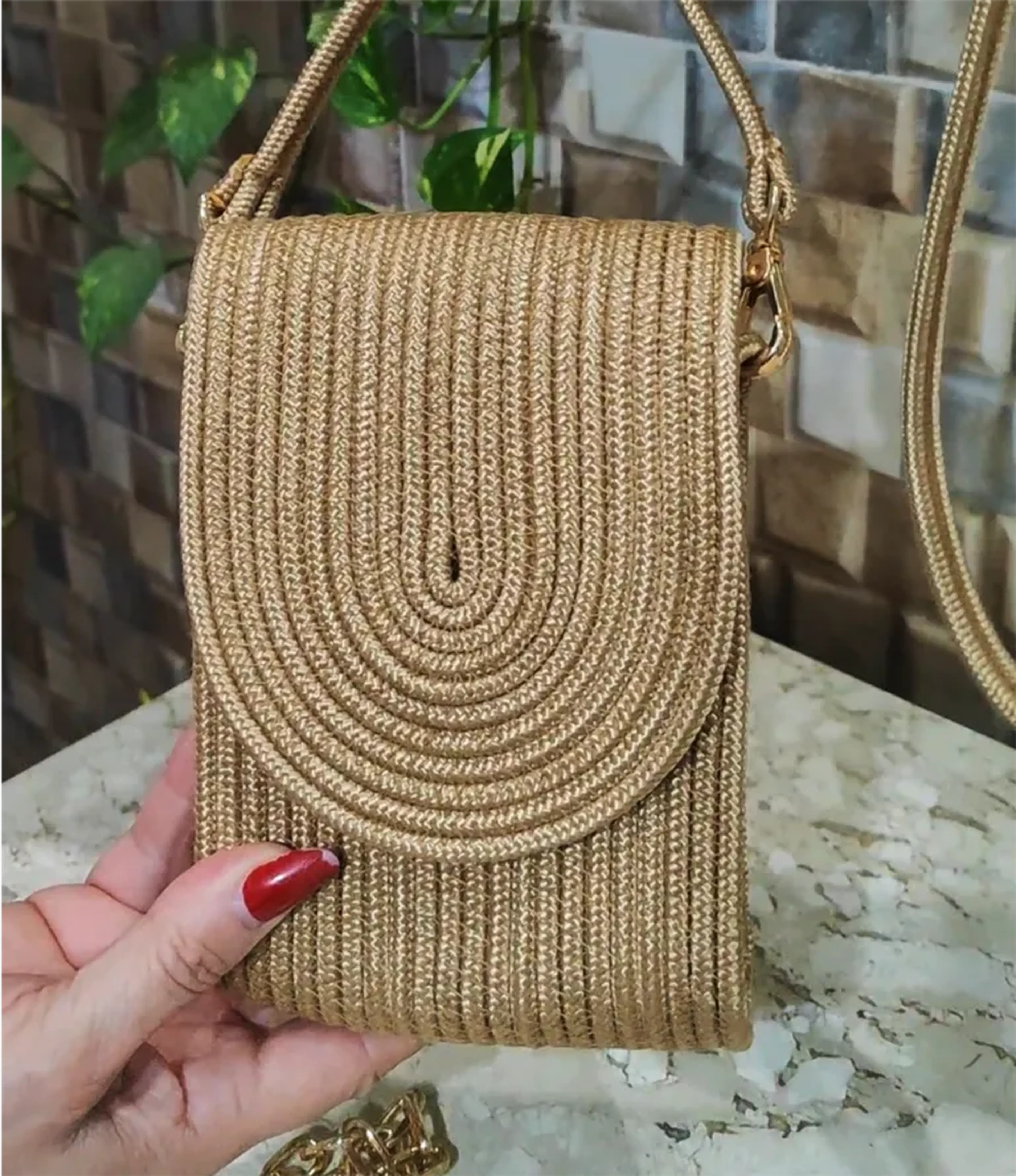 Bolsa Tiracolo de Corda Náutica com Duas Alças imagem