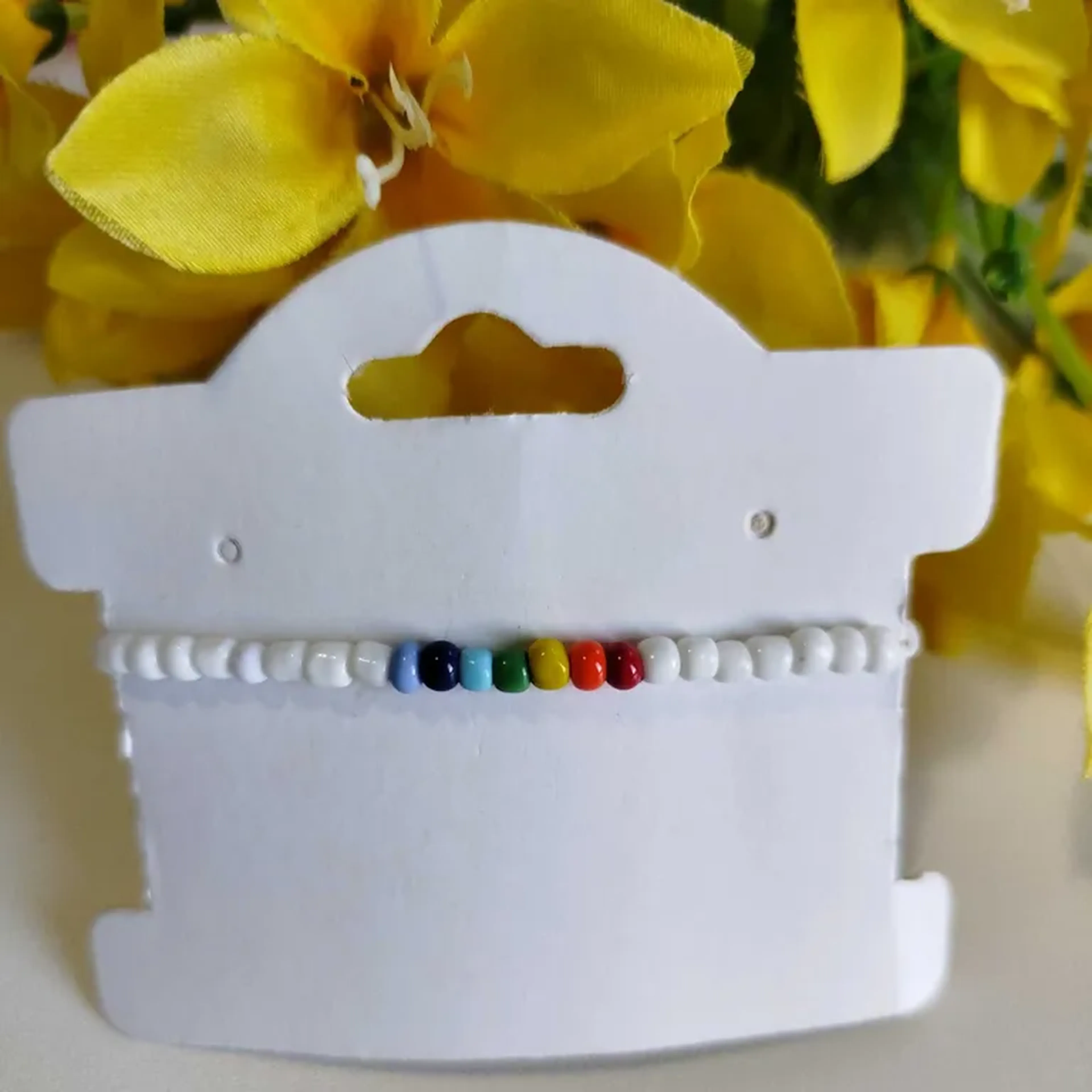 Pulseiras de Proteção 7 Linhas - Branca - Miçangas imagem