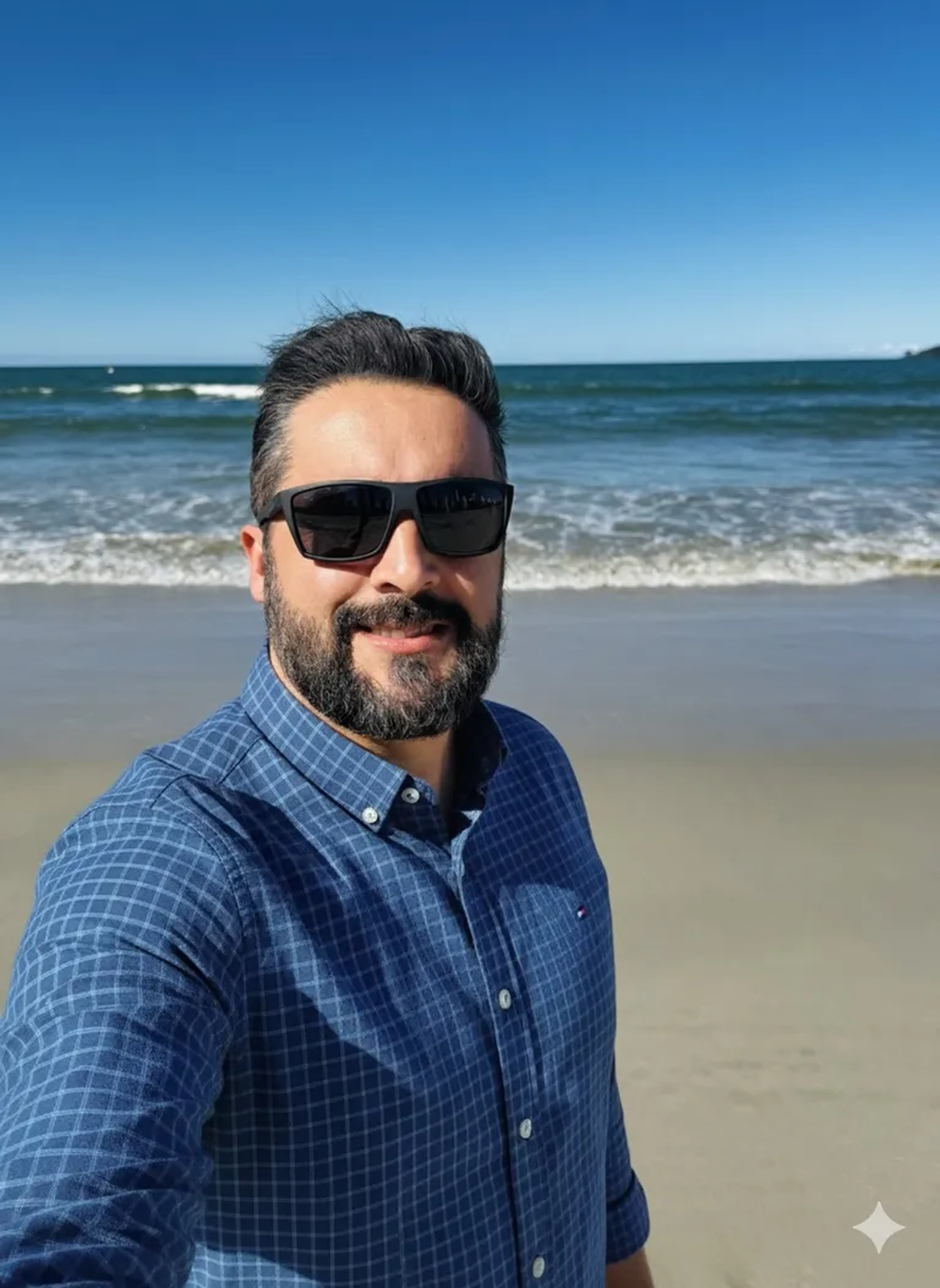 Camisa Social masculinas azul xadrez imagem