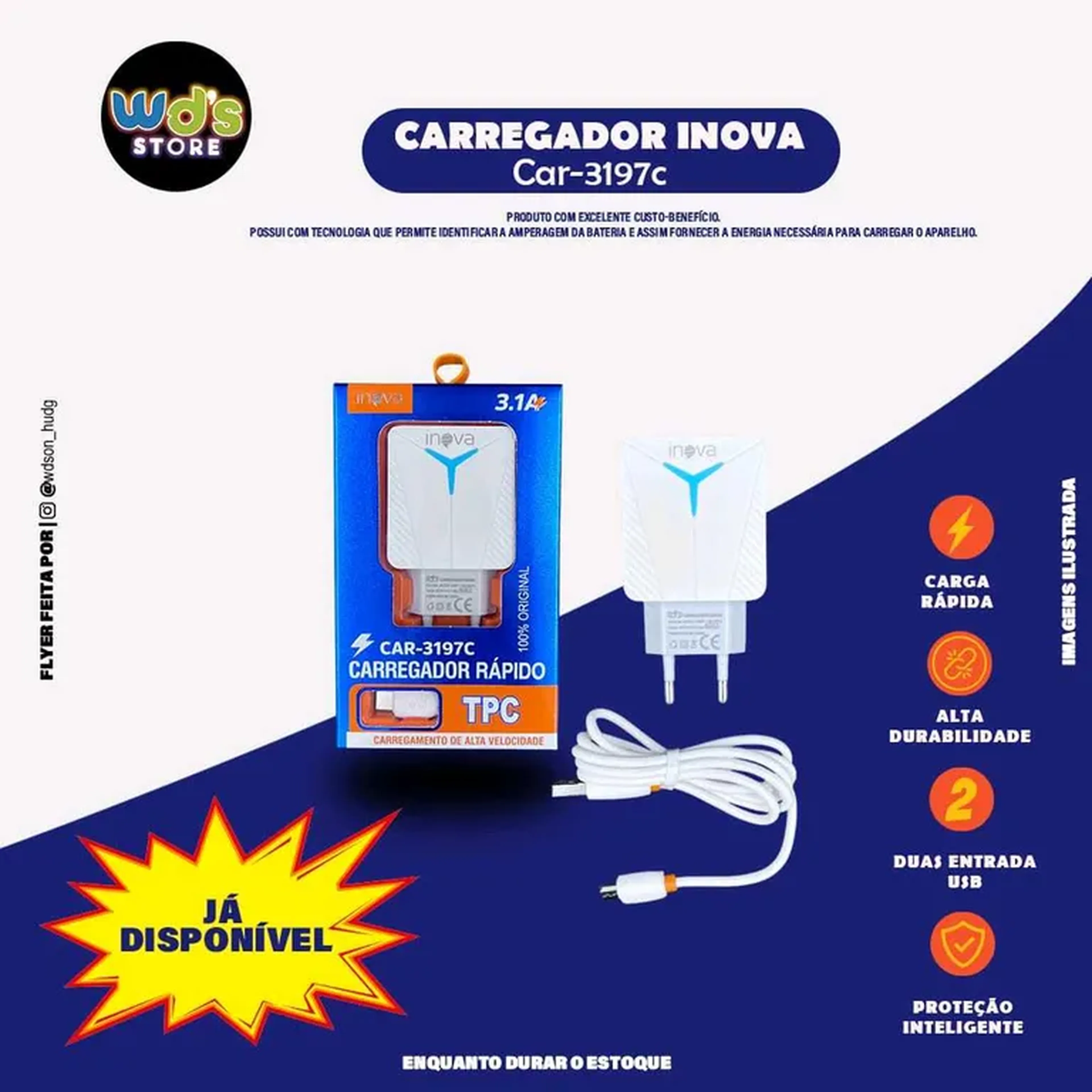 Carregador Inova 3.1A Turbo imagem