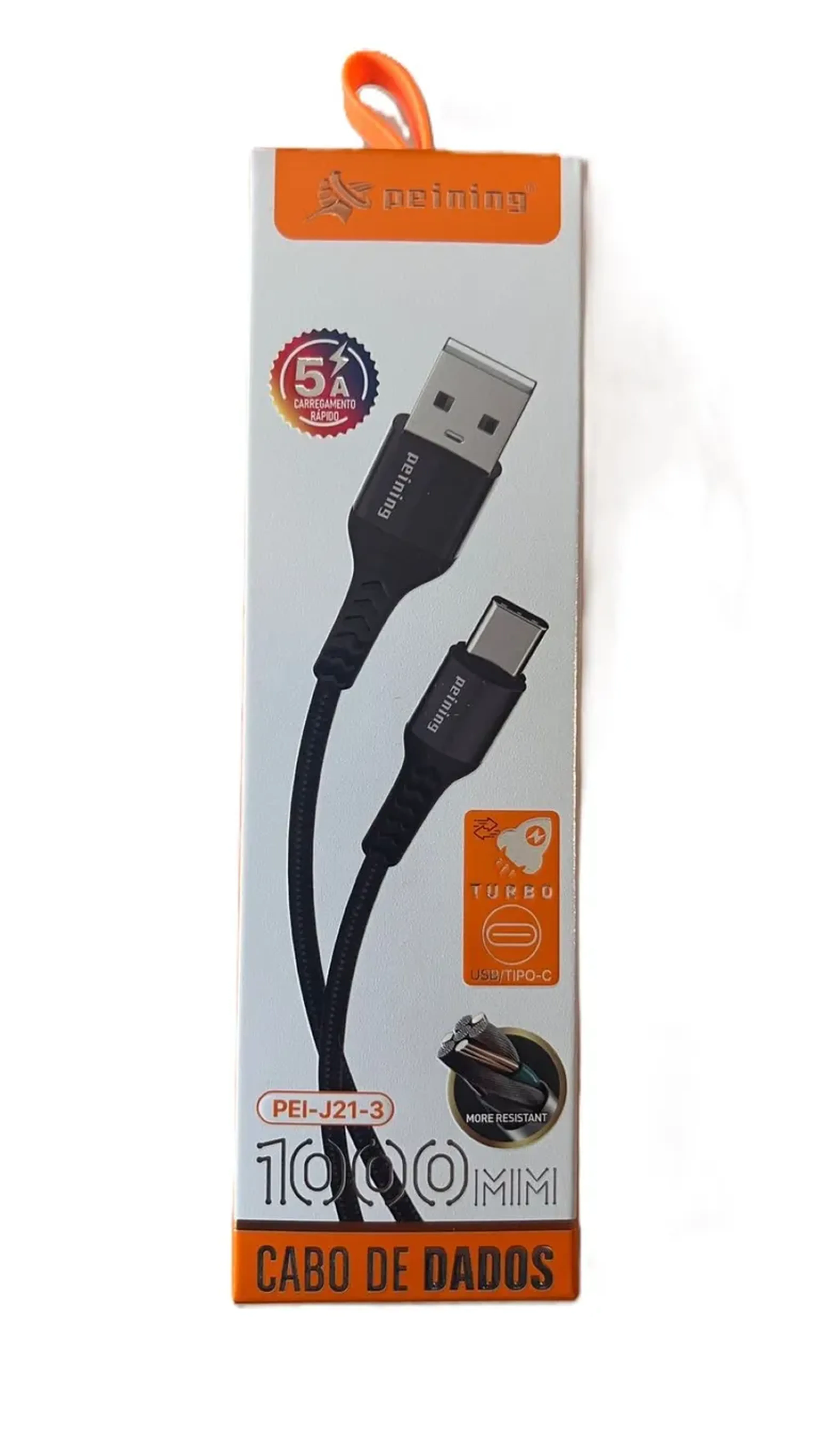 CABO 1M TIPO USB-C 5A PRETO imagem