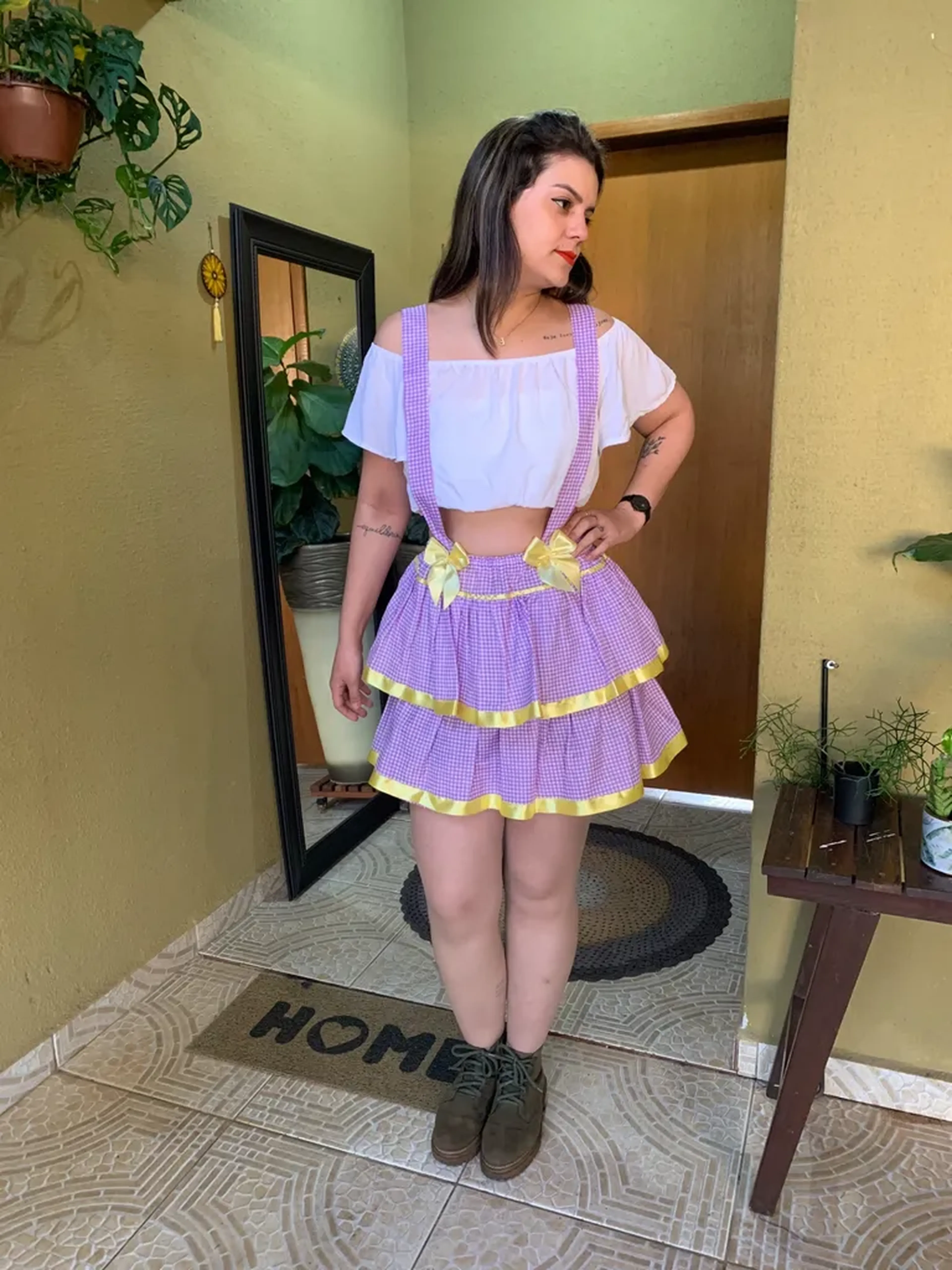 Saia festa junina babado TAM M imagem