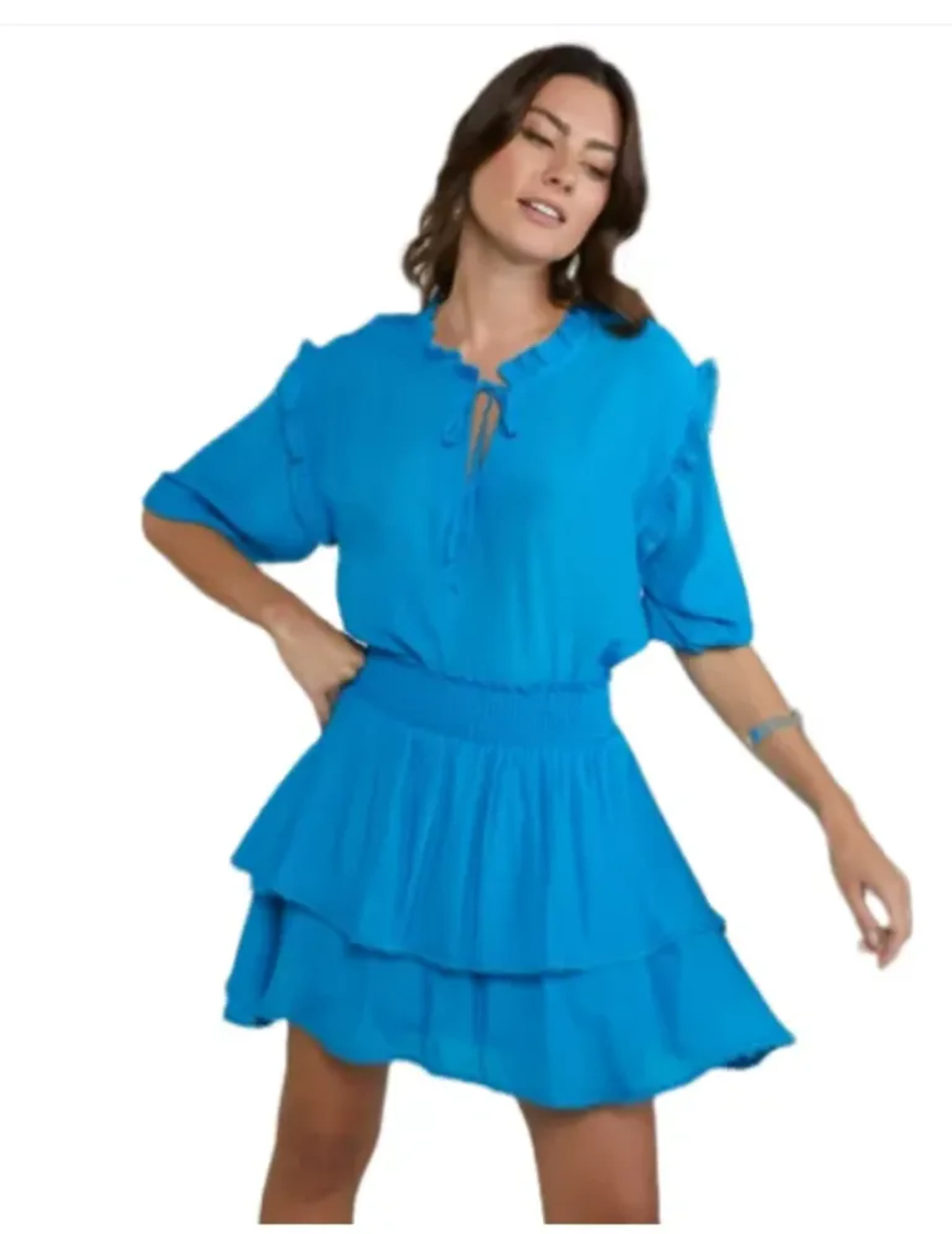 Camisa Azul Talita Kume 38 40 imagem